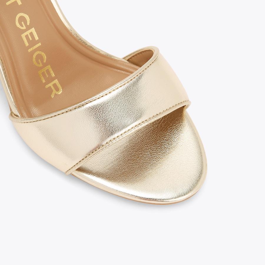 FARYN 2 Gold Block Heel Sandal by KG KURT GEIGER