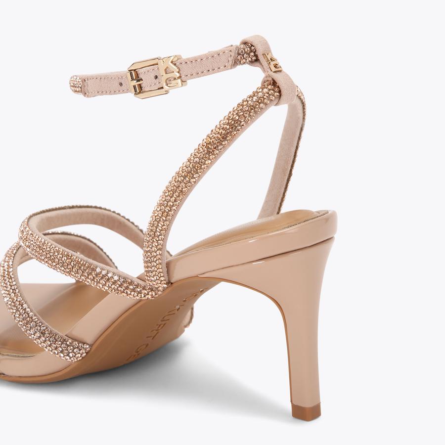 SAVANNA LOW Gold Embellished Heels by KG KURT GEIGER