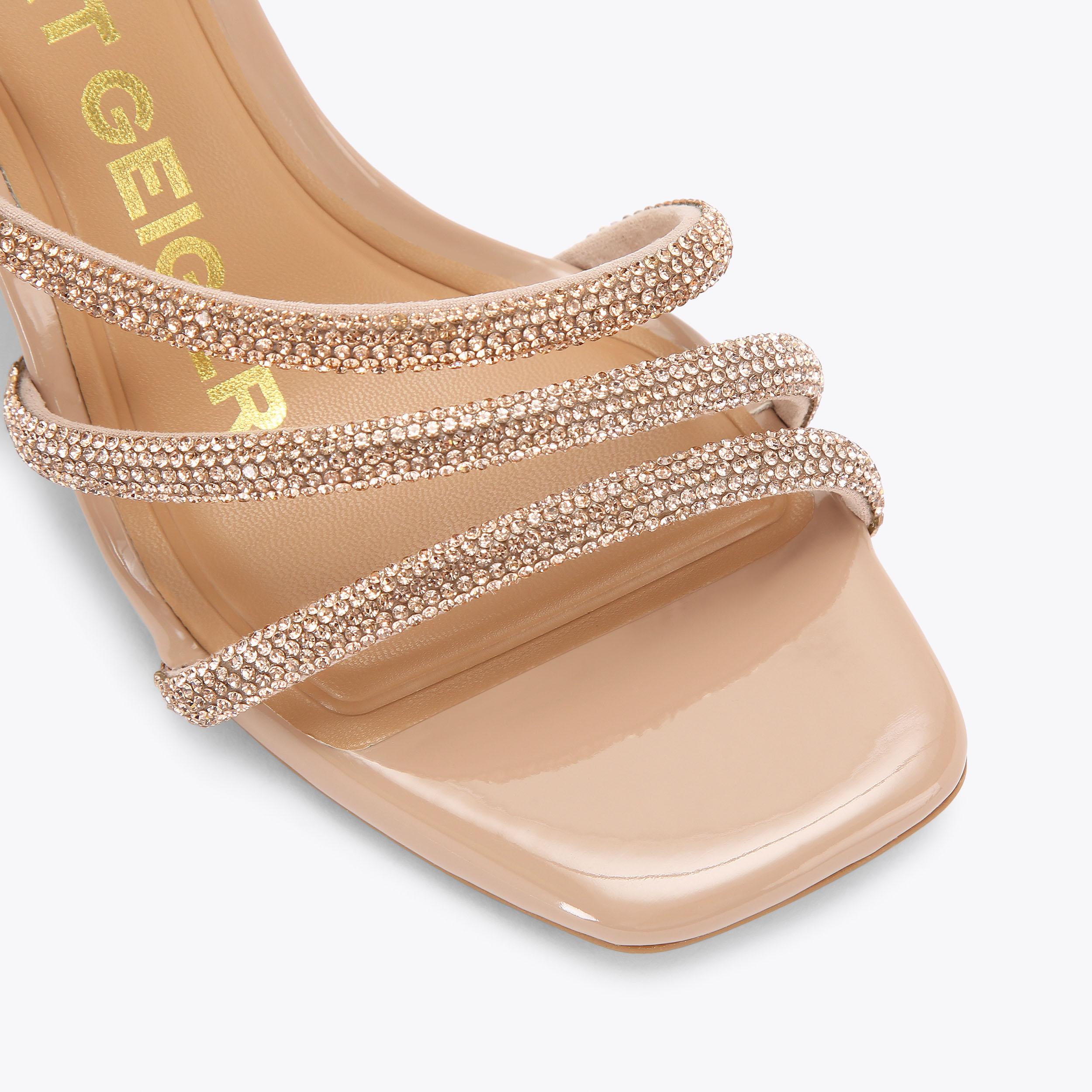 SAVANNA LOW Gold Embellished Heels by KG KURT GEIGER