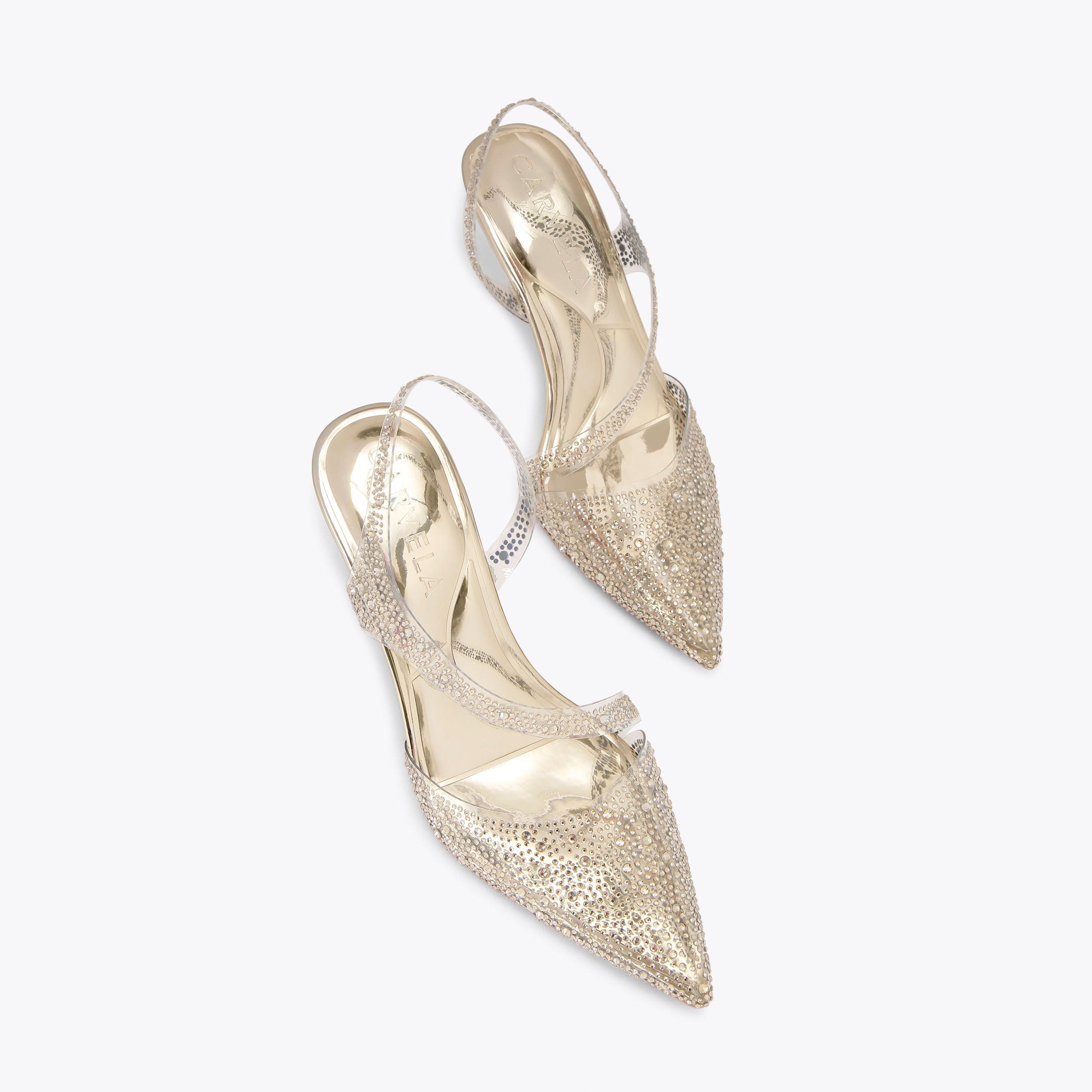 SYMMETRY COURT VINYL 80 Vinyl Gold Heel by CARVELA