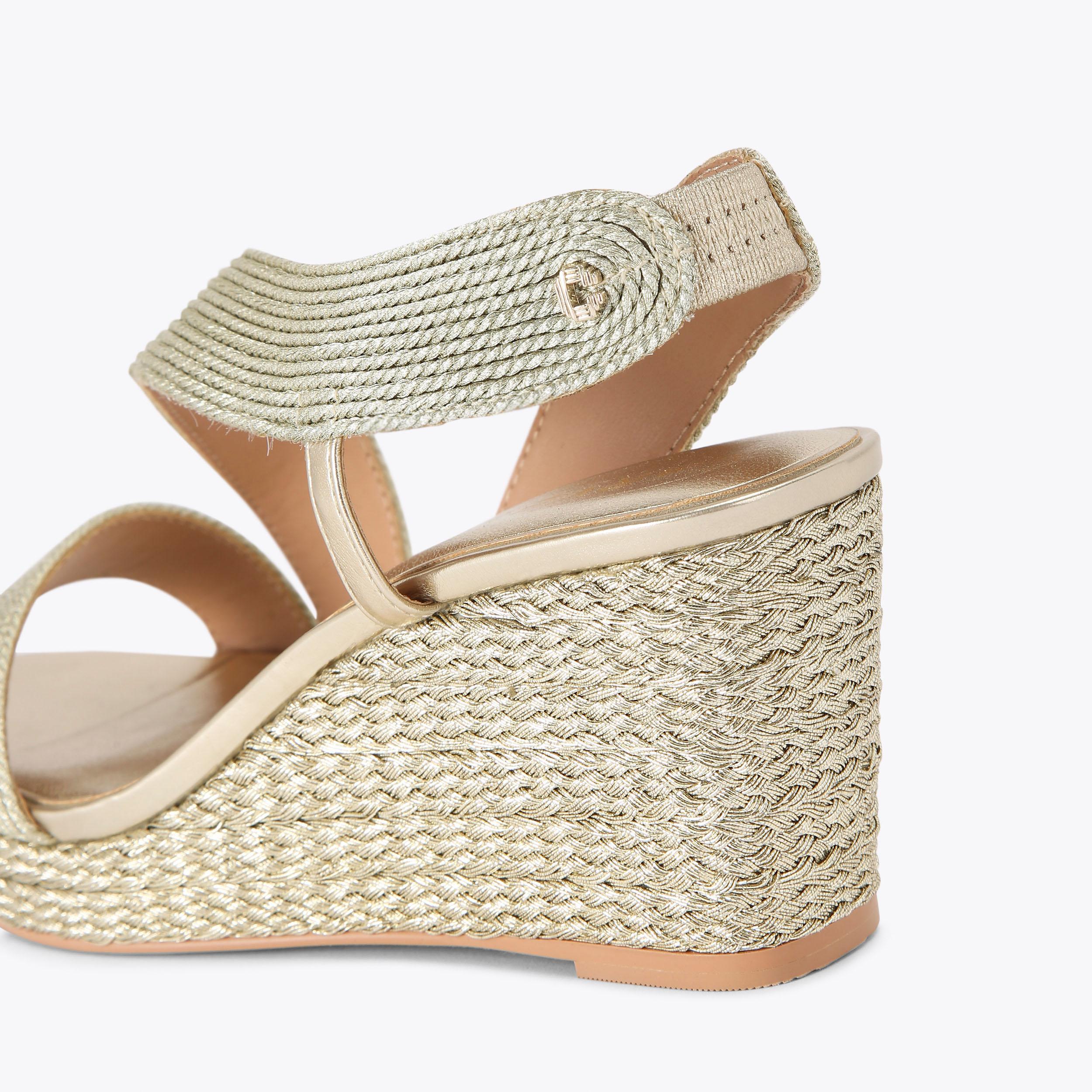 Sandals Sale Carvela Sparkle Wedge Heel Sandals Tan Heels Sugar