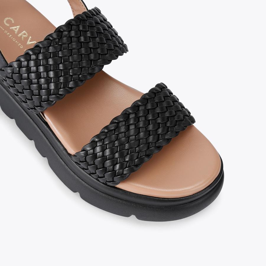 KRYPTON WEAVE Black Woven Sandal by CARVELA COMFORT