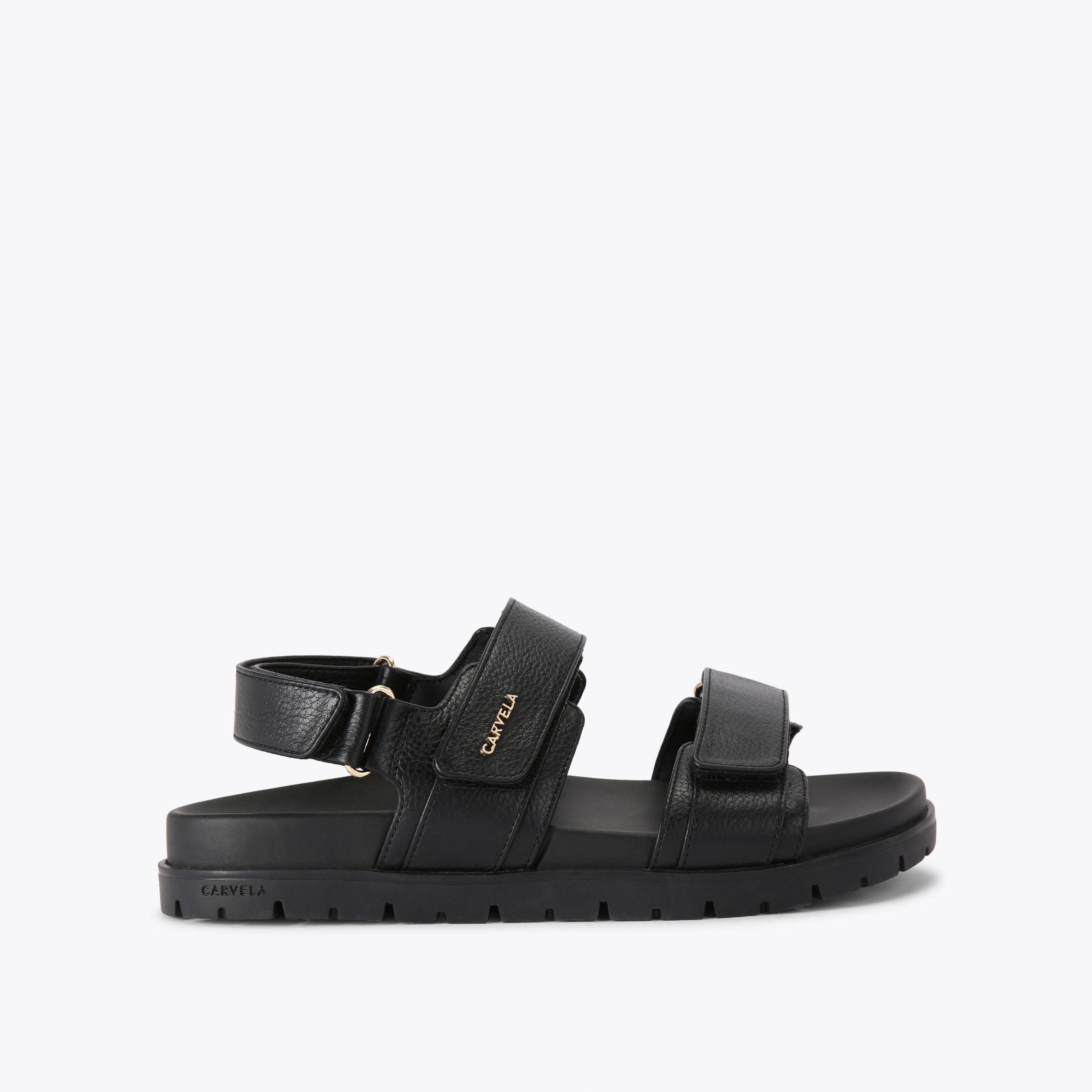 FAME Black Velcro Sandal by CARVELA