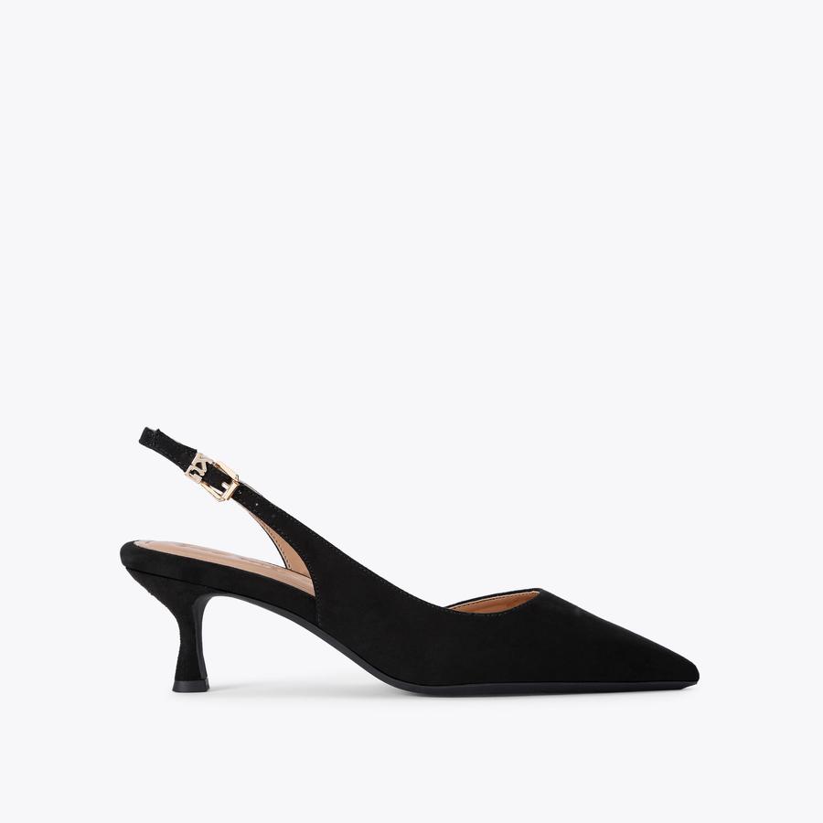 ARIA LOW Black Micosuede Heel by KG KURT GEIGER