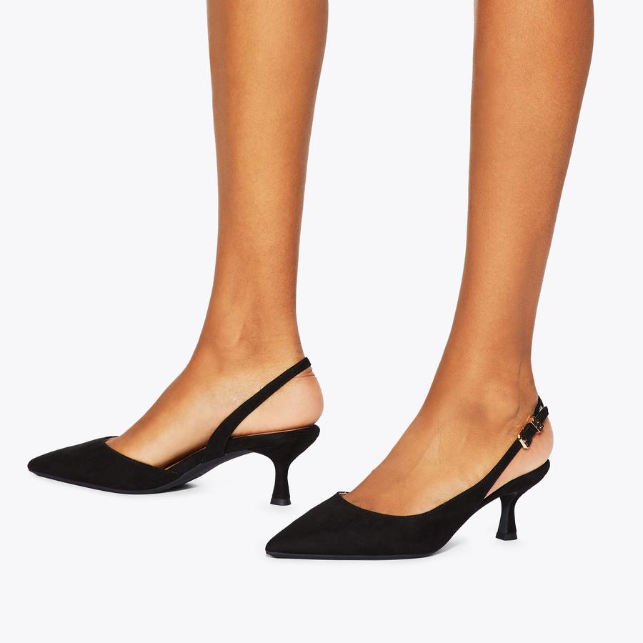 ARIA LOW Black Micosuede Heel by KG KURT GEIGER