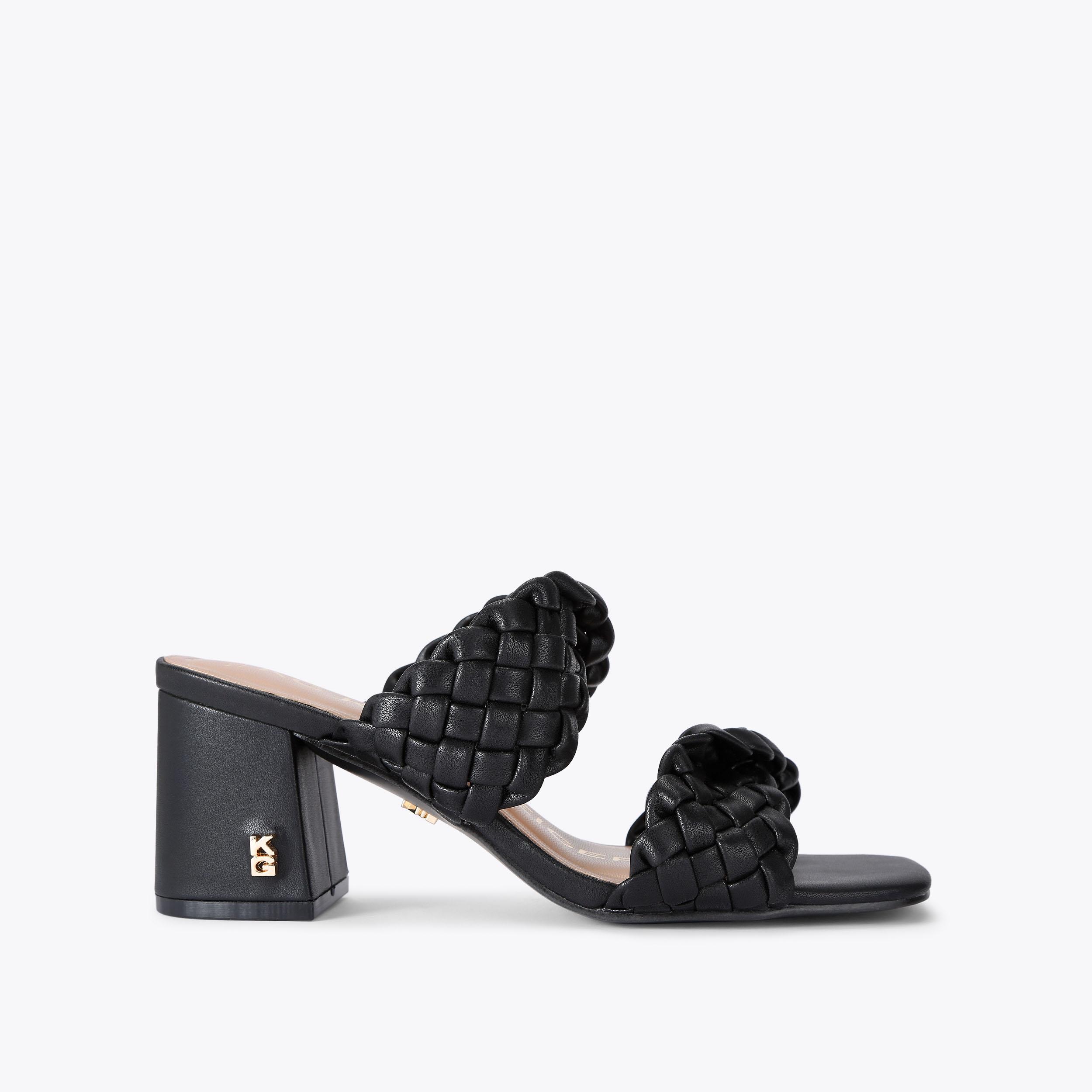 SOFIE Black Braided Heel by KG KURT GEIGER