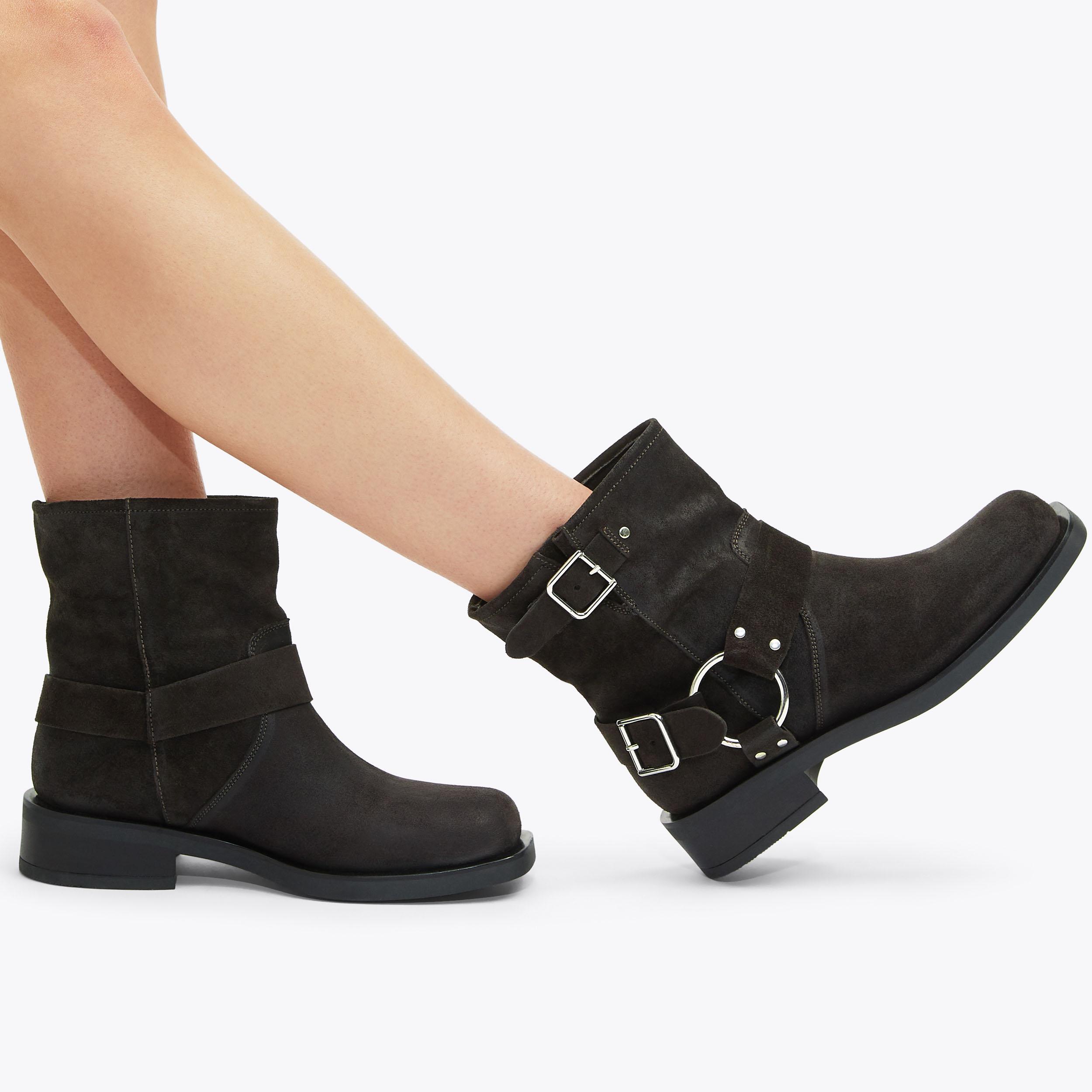 SALOON Dark Brown Suede Ankle Boots by CARVELA