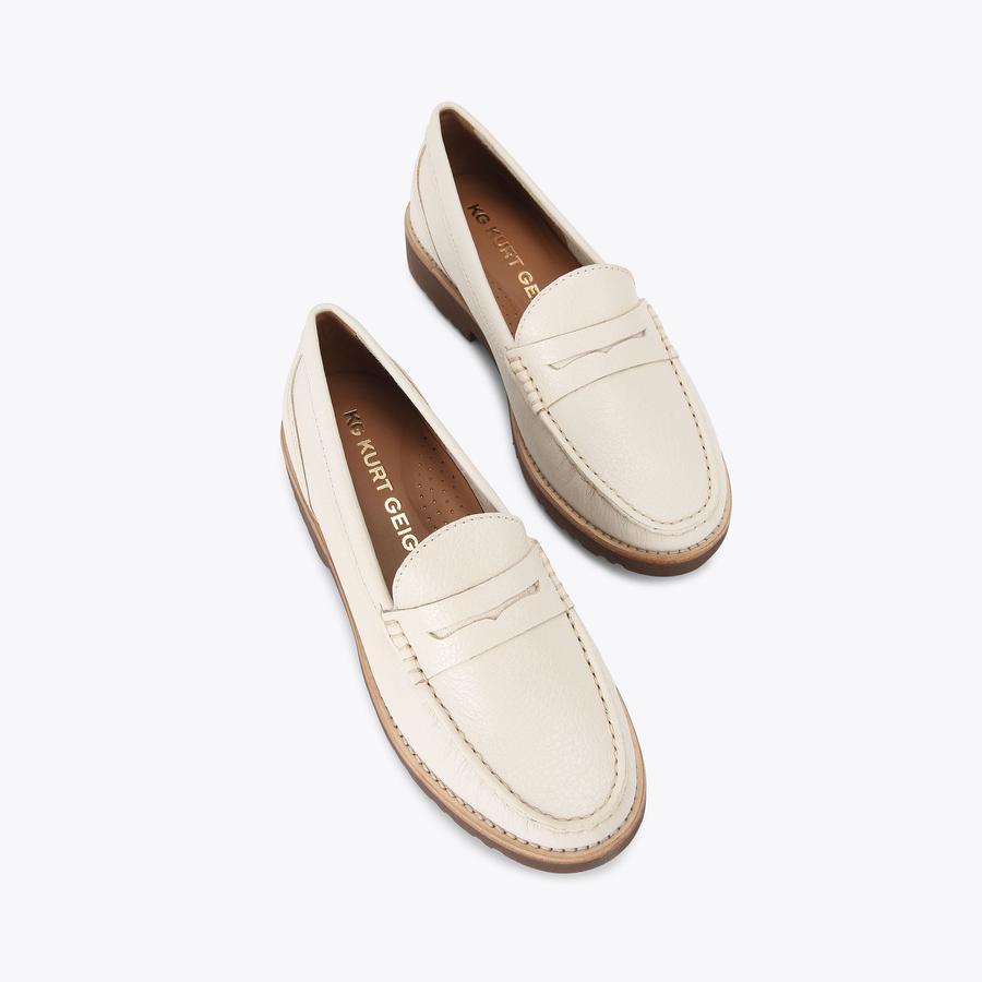 MELODY Bone Leather Slip On Loafers by KG KURT GEIGER