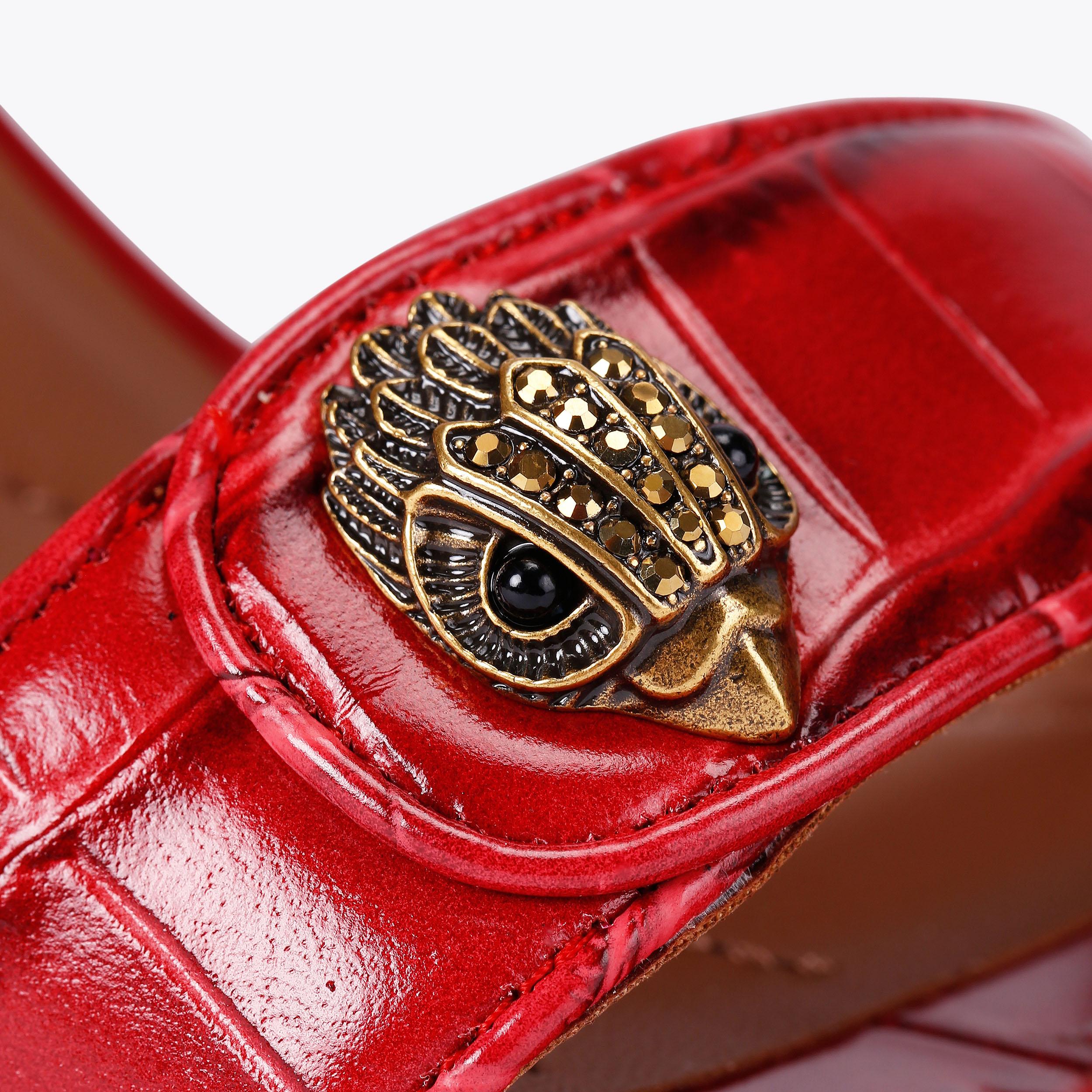 anju KENSINGTON LANGLEY Red Croc Embossed Leather Heel by KURT