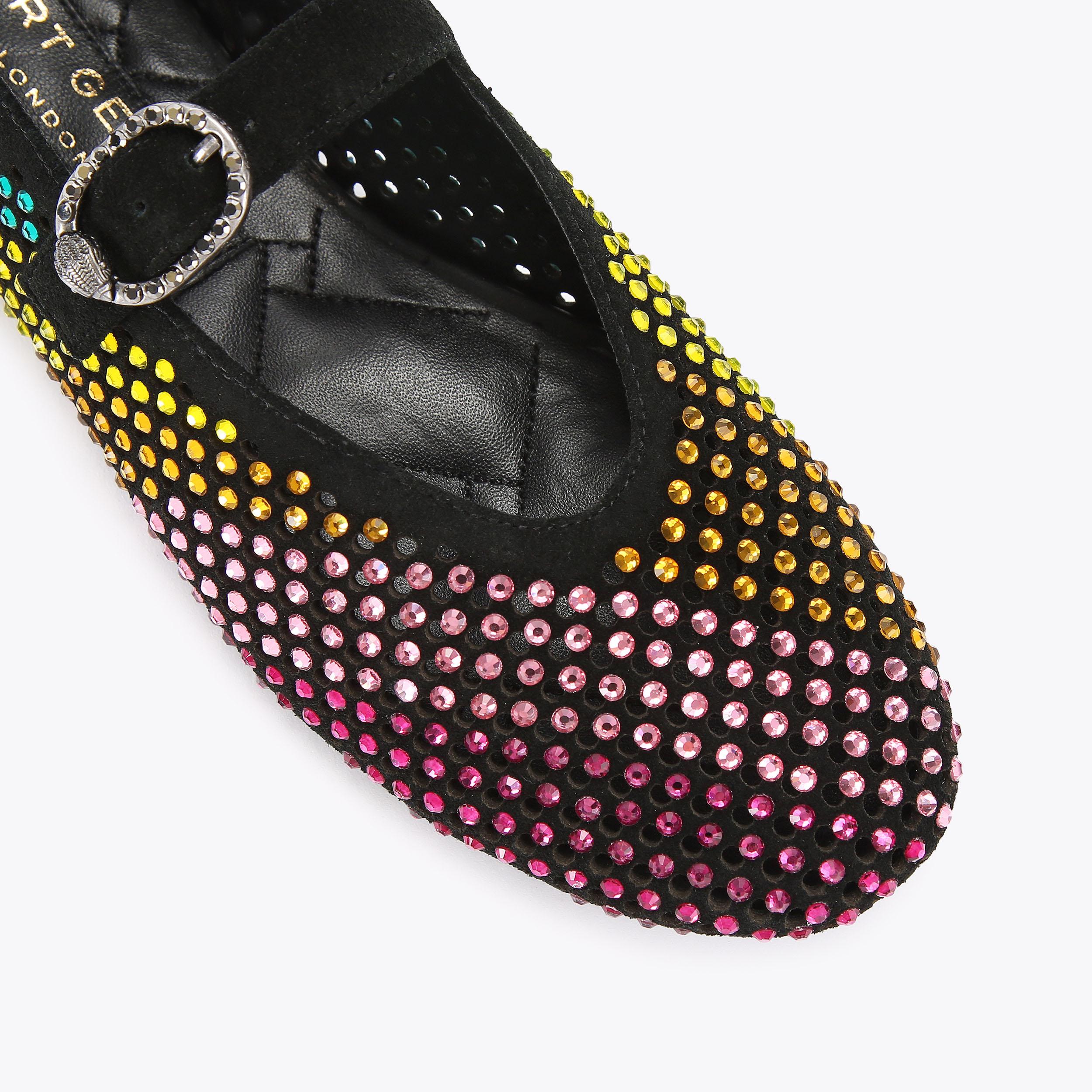 CC 25A Ballet Flat Dark Grey Black Suede