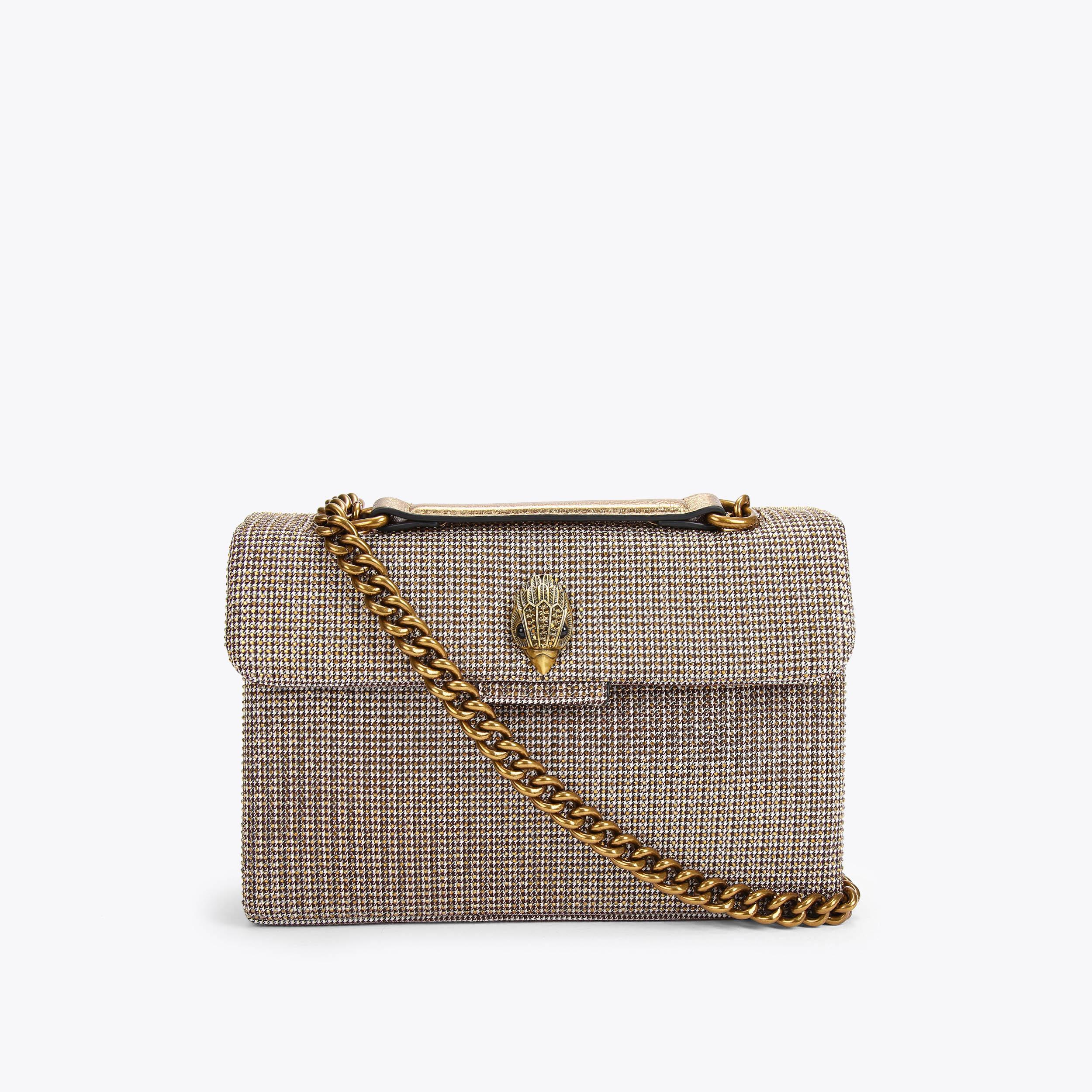 FABRIC KENSINGTON BAG Crystal Houndstooth Kensington Cross Body by KURT GEIGER LONDON