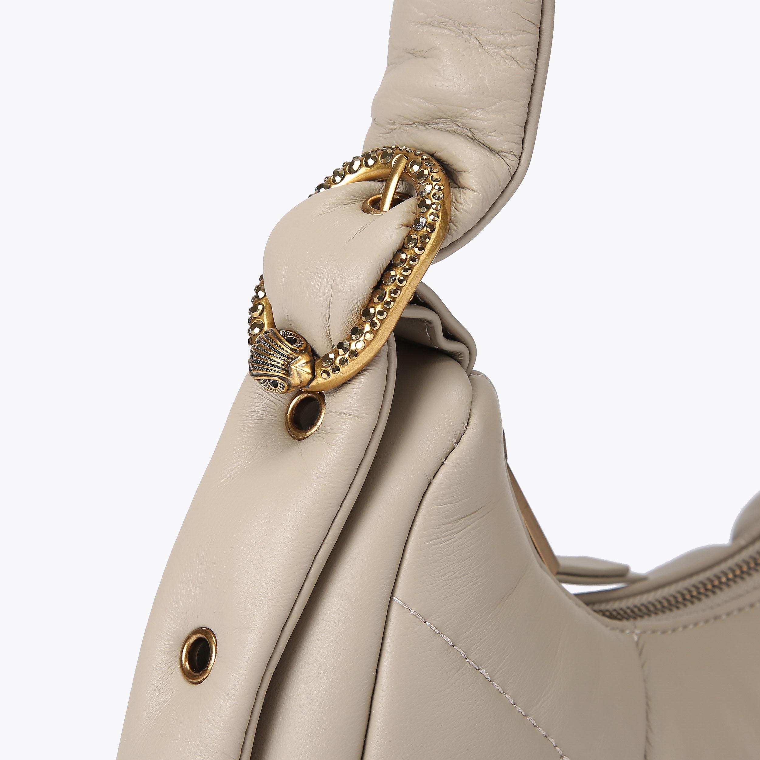 KENSINGTON PUFF SM HOBO Taupe Leather Hobo Bag by KURT GEIGER LONDON