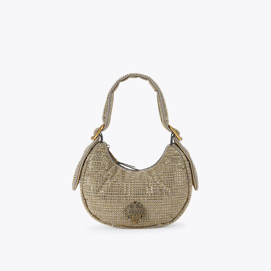KENSINGTON PUFF SM HOBO Beige Houndstooth Bag by KURT GEIGER LONDON