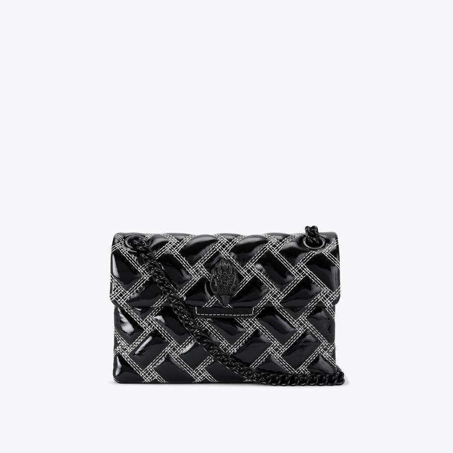 Kurt geiger mini kensington black leather cross body bag with chain store
