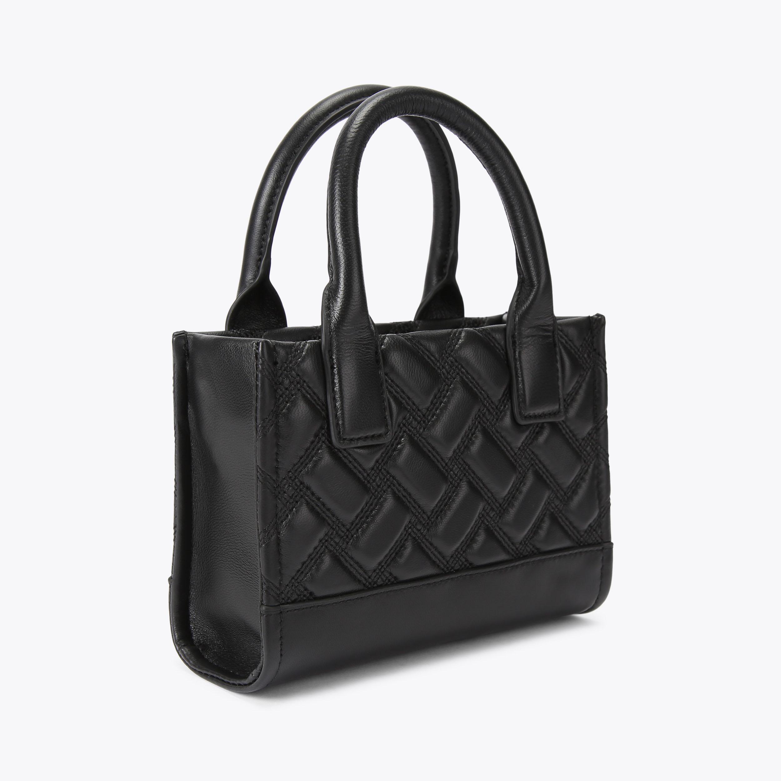 XS KENSINGTON SQ TOTE DR Black Quilted Tote Bag by KURT GEIGER LONDON