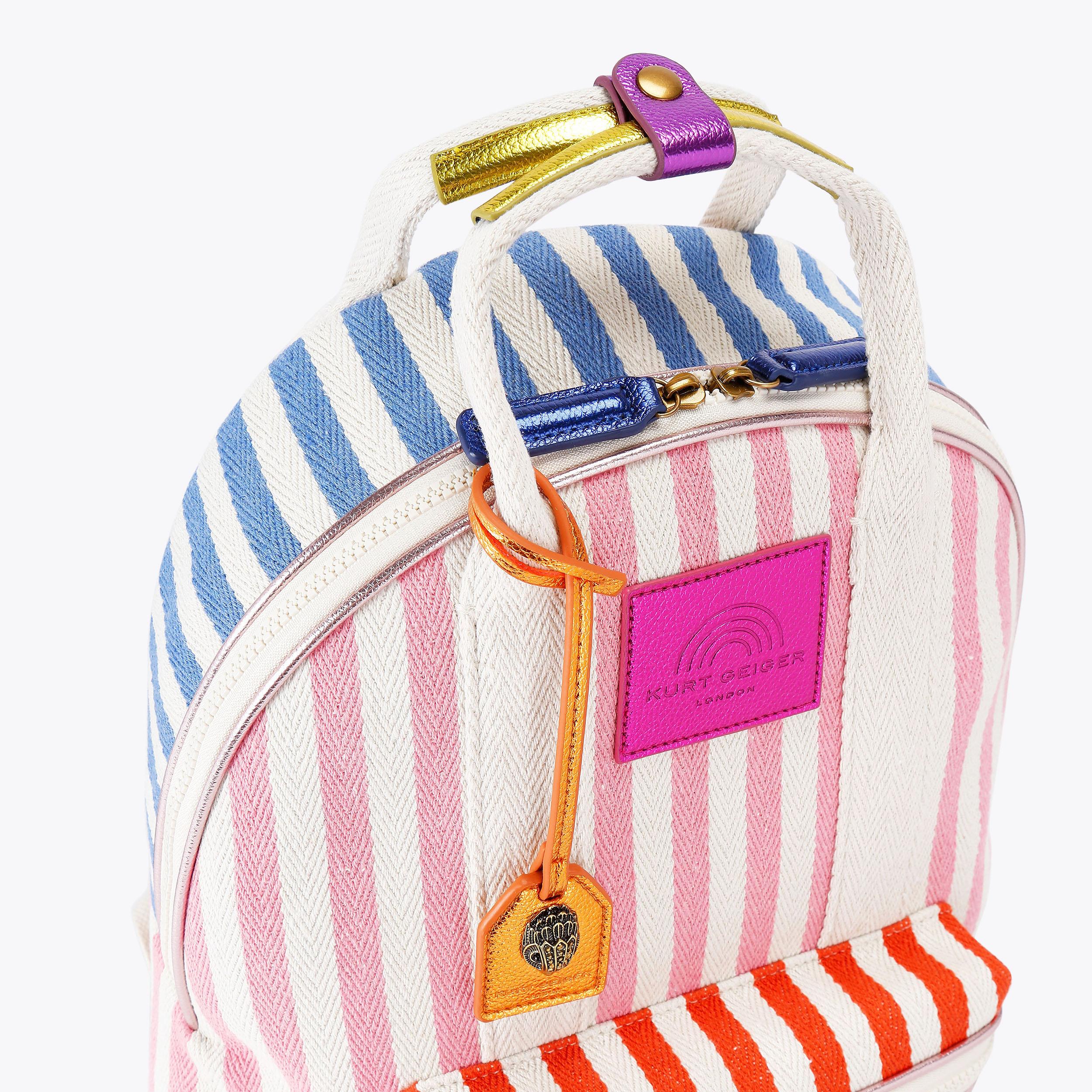 Kurt Geiger Southbank Large Backpack in Multi #2744299609 NWT SOUTHBANK LG BACKPACK Rainbow Stripe Canvas Backpack by KURT  main image 3