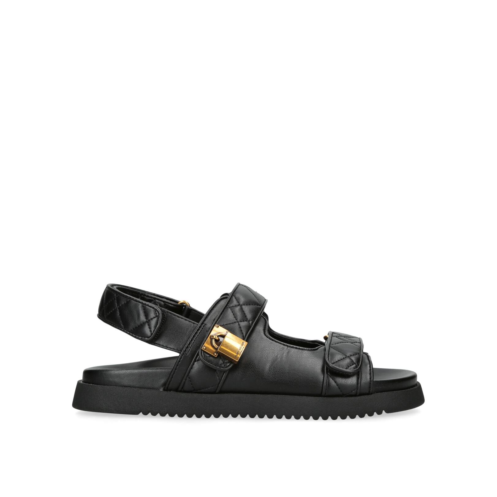 KGL BRIXTON LOCK SANDAL Black Flat Sandals by Kurt Geiger London