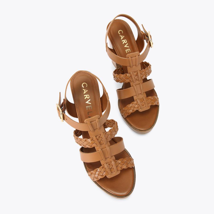 KRILL Tan Leather Heels by CARVELA COMFORT