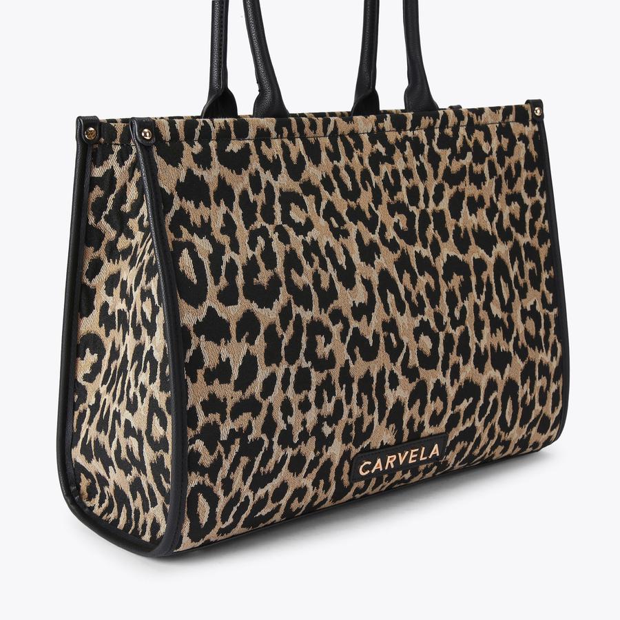 SORRENTO CHUCK IN TOTE Leopard Print Large Tote Bag by CARVELA