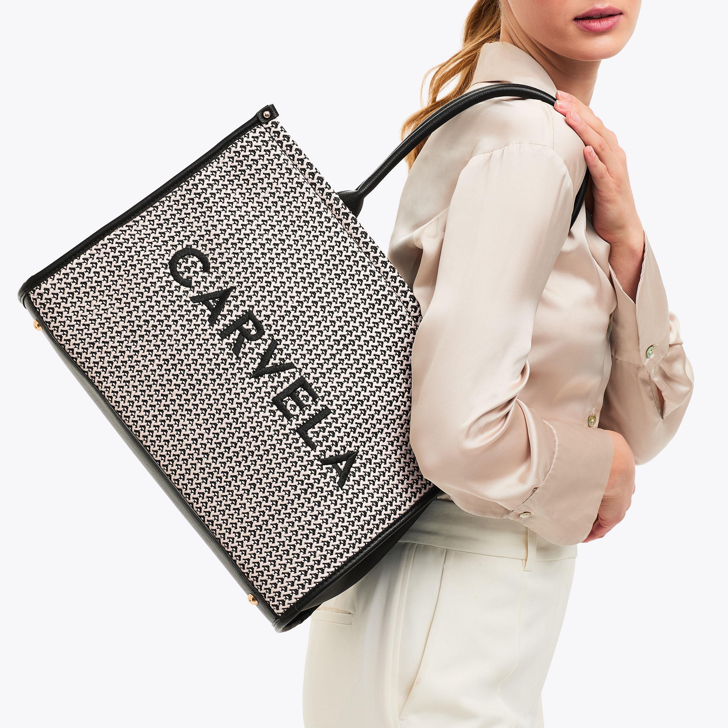 SORRENTO CHUCK IN TOTE Raffia Woven Tote Bag by CARVELA