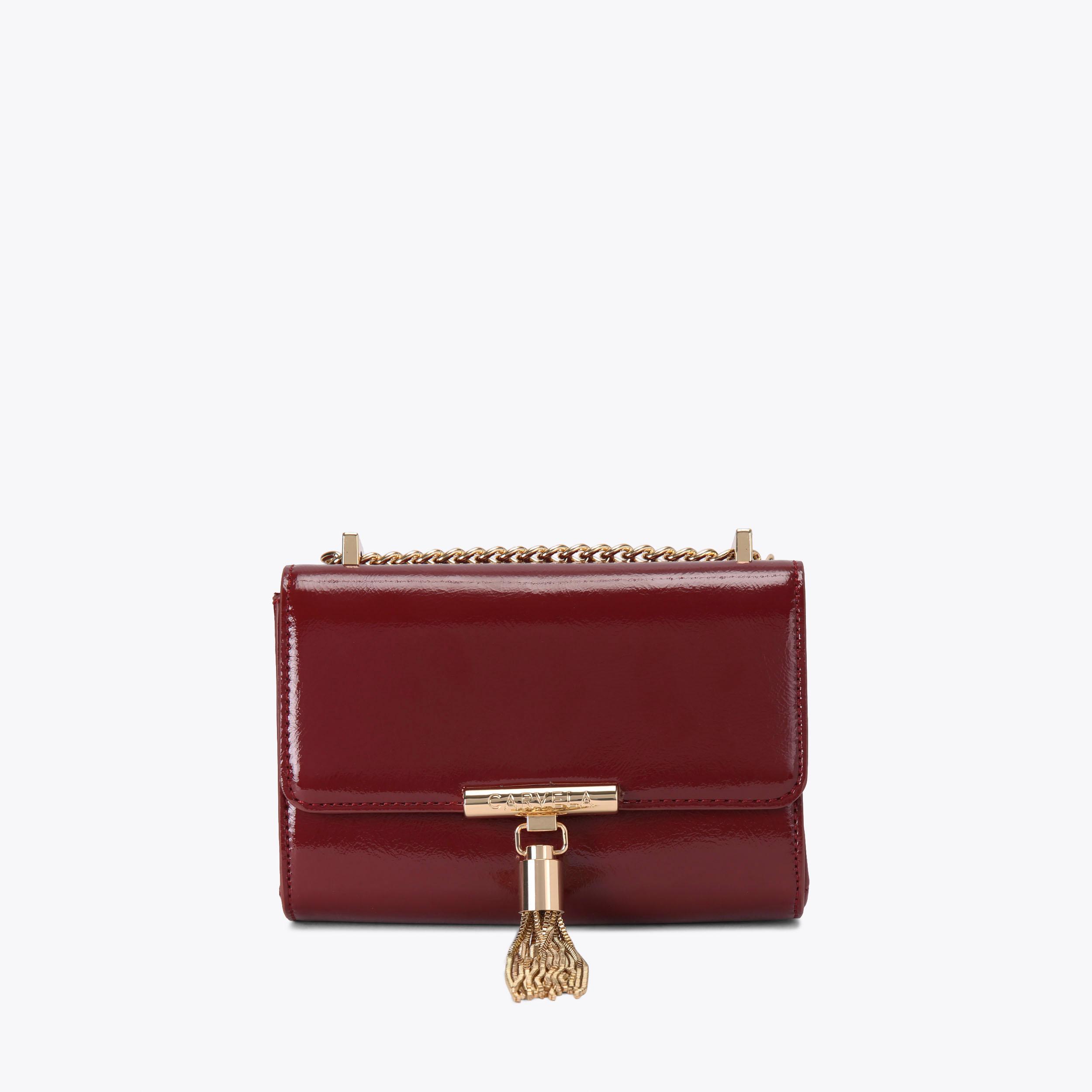 VICTORIA MINI TASSEL Red Tassel Cross Body Bag by CARVELA