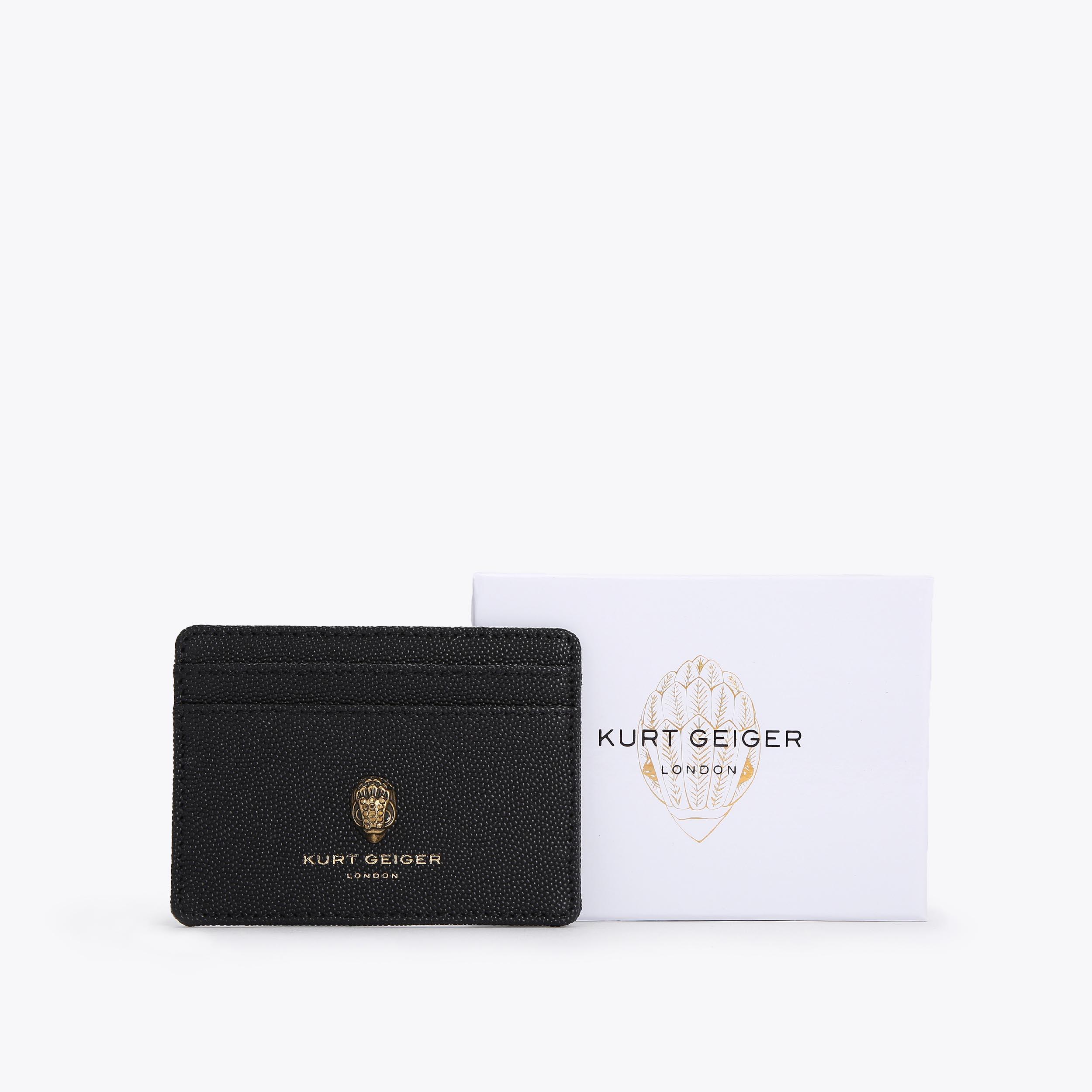 CARD HOLDER Black Textured Leather Card Holder by KURT