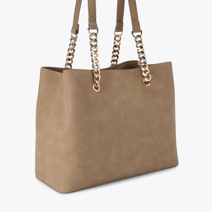CAMMIE 3 Camel Suedette Tote Bag by CARVELA