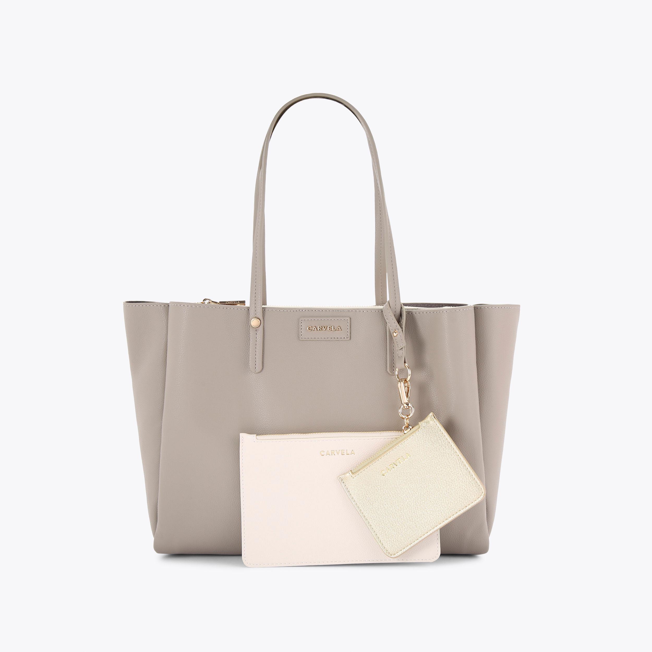 FREYA TRIPLE COMPART TOTE Taupe Shoulder Bag by CARVELA