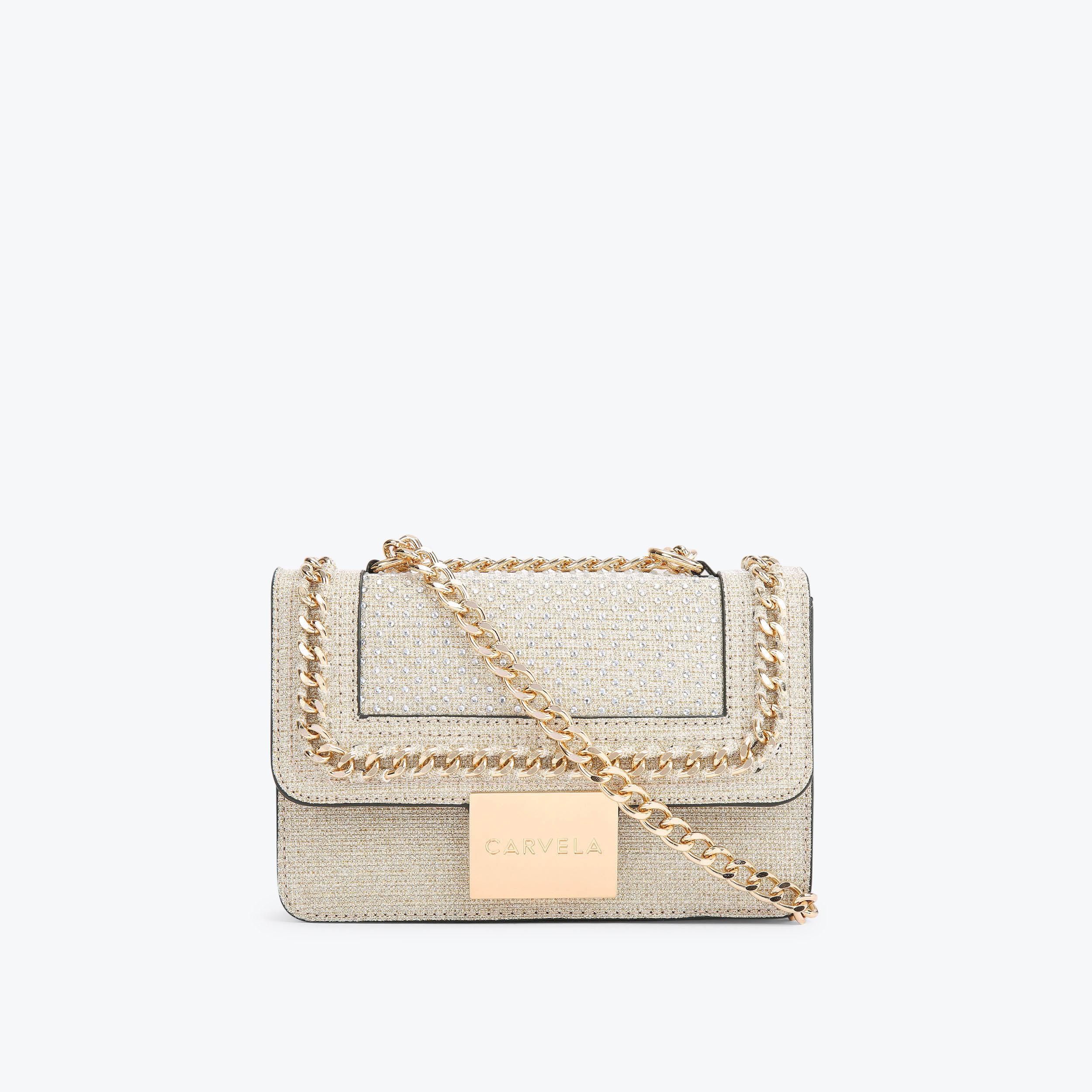 MINI BAILEY X BODY Gold Embellished Cross Body Bag by CARVELA