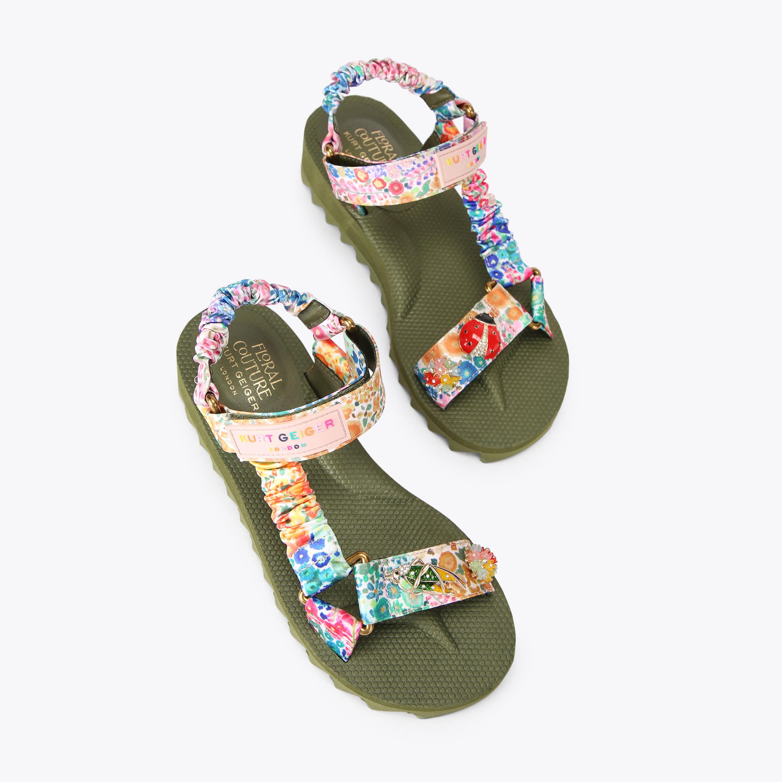 FC ORION Floral Couture Velcro Sandal by KURT GEIGER LONDON