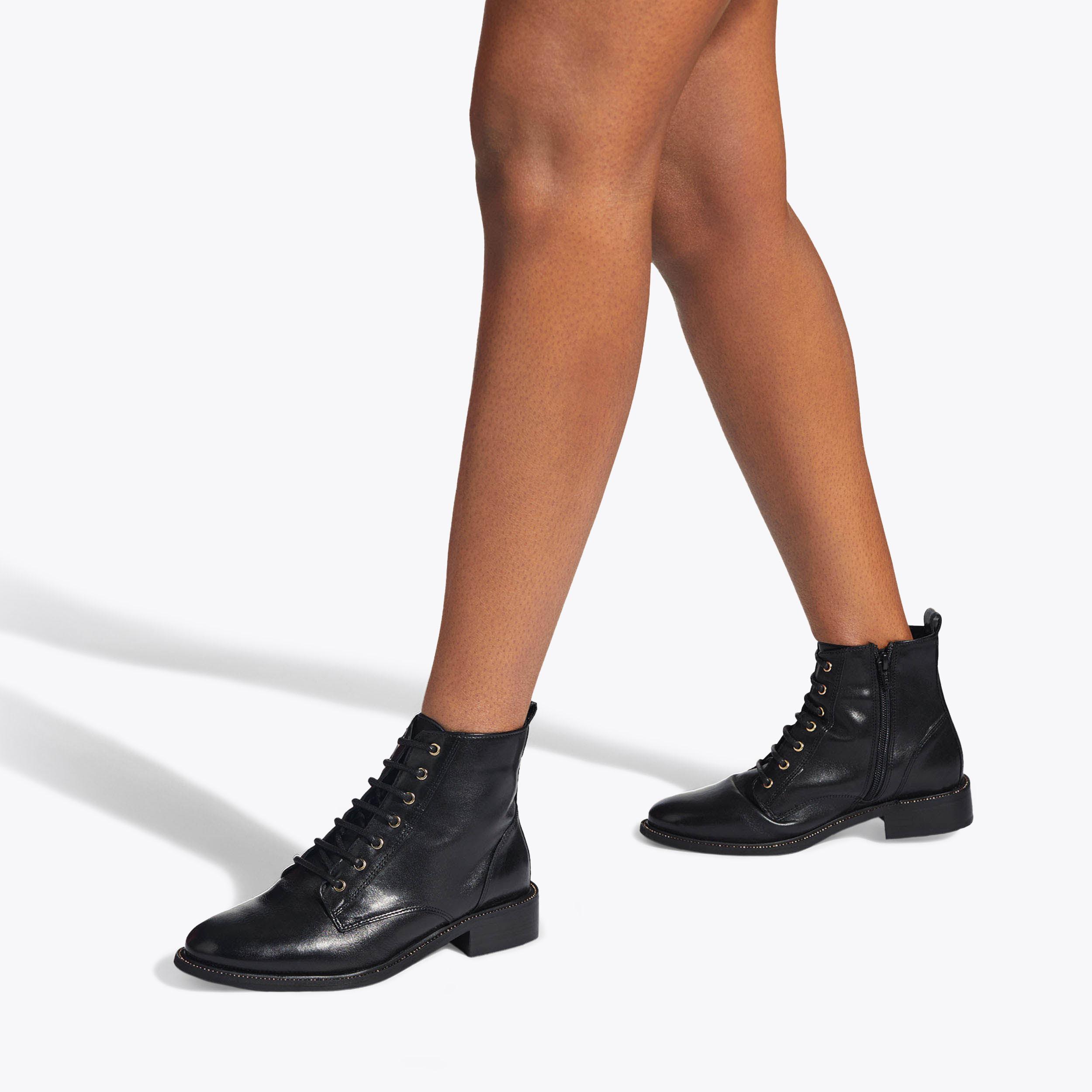 SPIKE Black Lace Up Ankle Boots by CARVELA