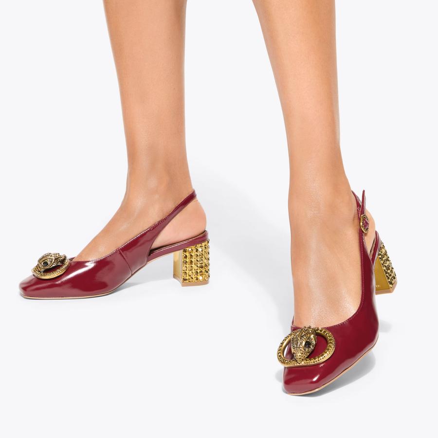 CHELSEA BLOCK SLINGBACK Red Patent Block Heel by KURT GEIGER LONDON