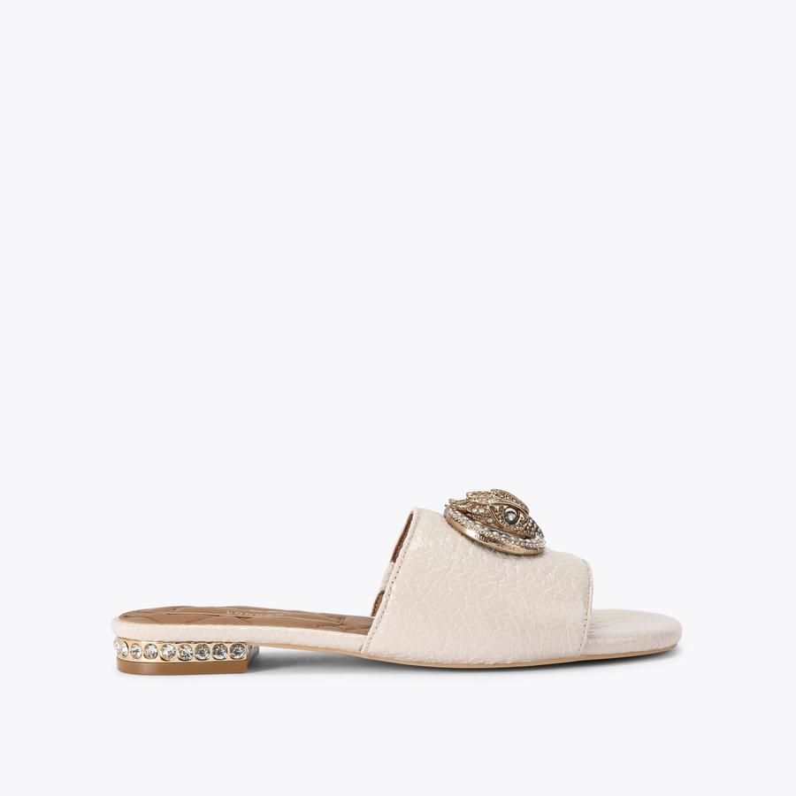 CHELSEA FLAT SANDAL Bone Leather Slip On Sandal by KURT