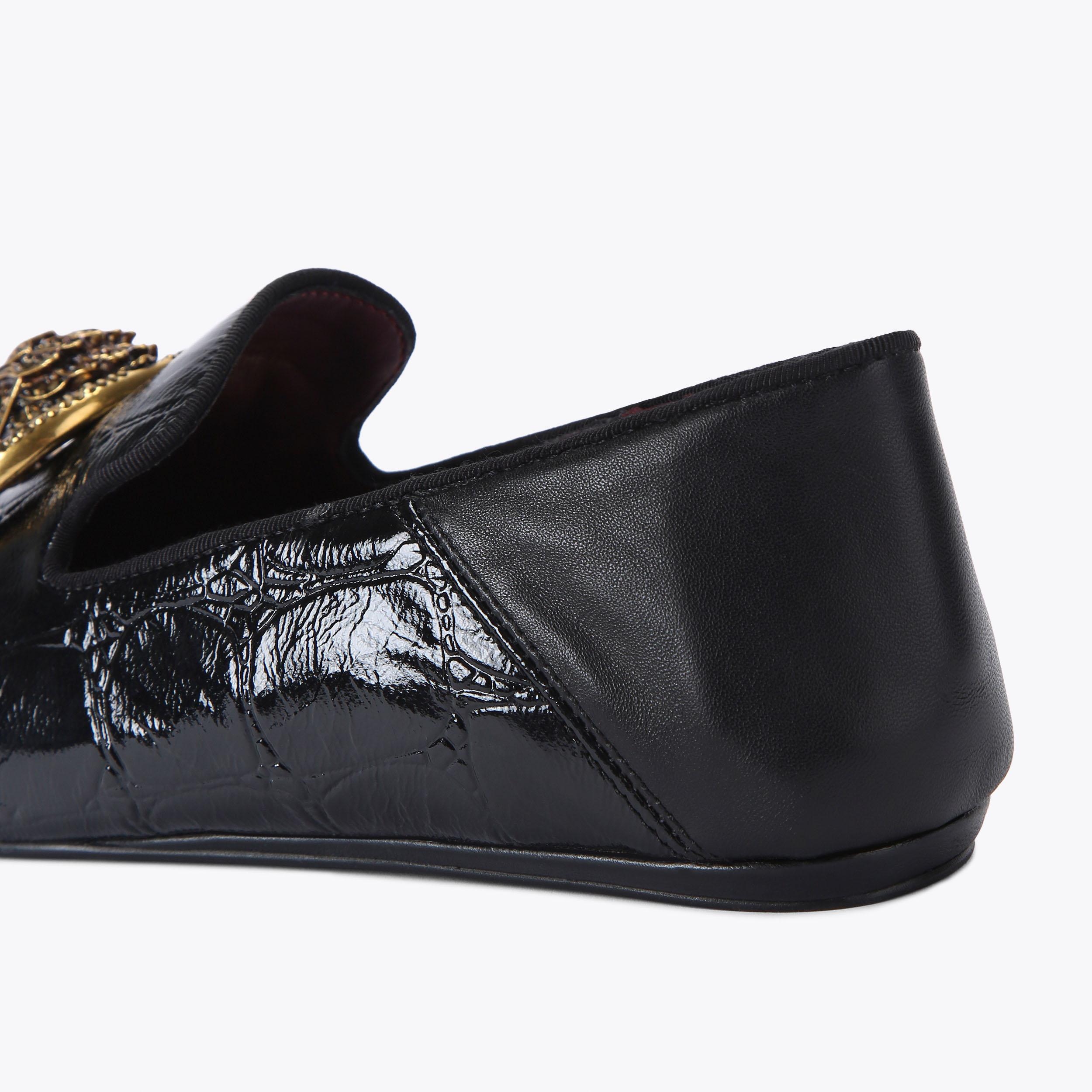 CHELSEA POINT SLIP ON Black Croc Slip On Loafer by KURT