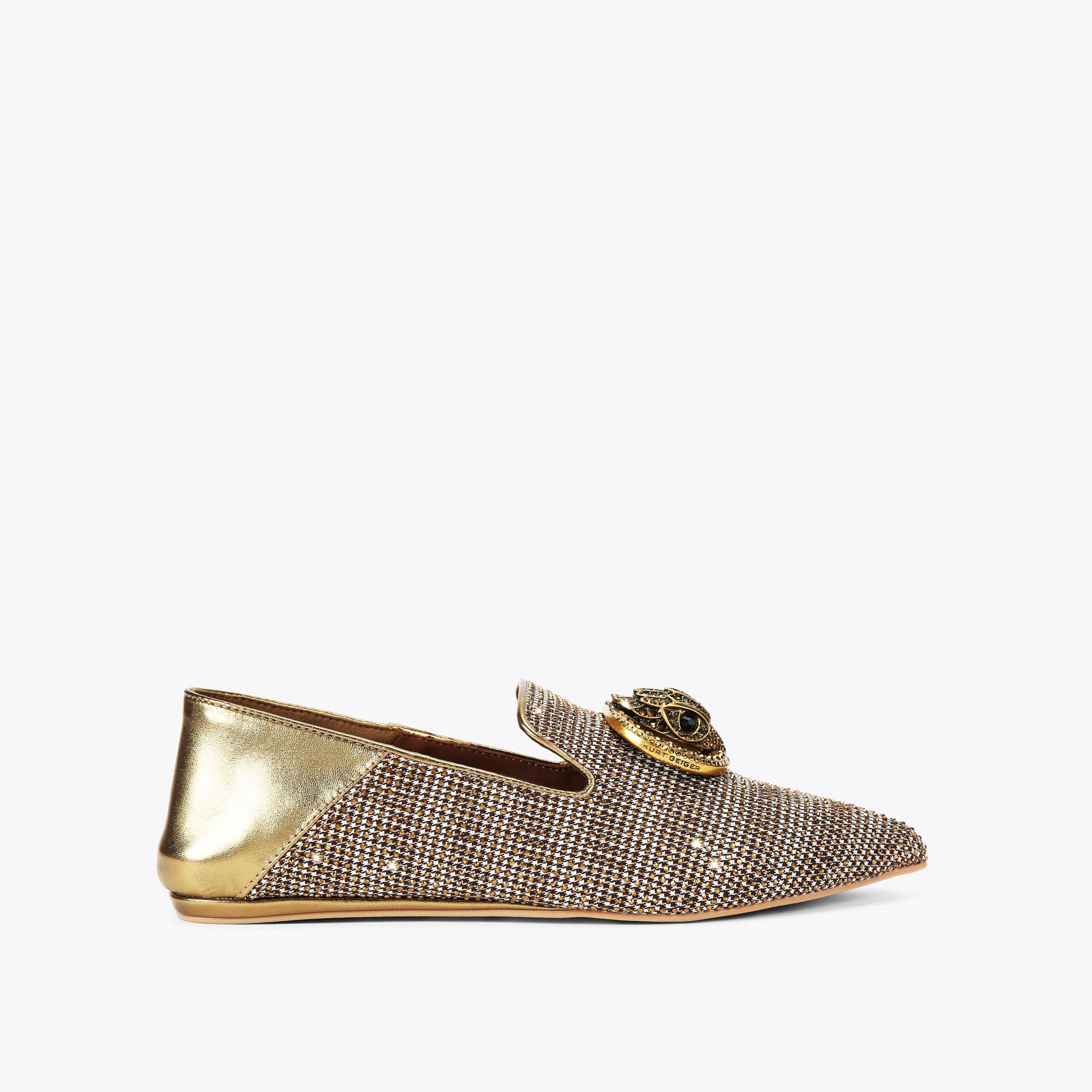 CHELSEA POINT SLIP ON Beige Houndstooth Slip On Shoe by KURT