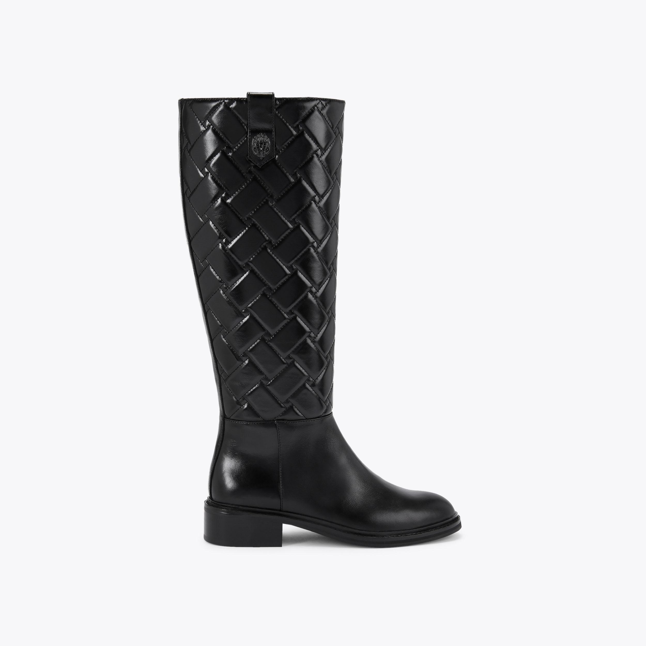 KENSINGTON QUILT HIGH LEG Black Quilted Leather Knee High Boot by KURT ...