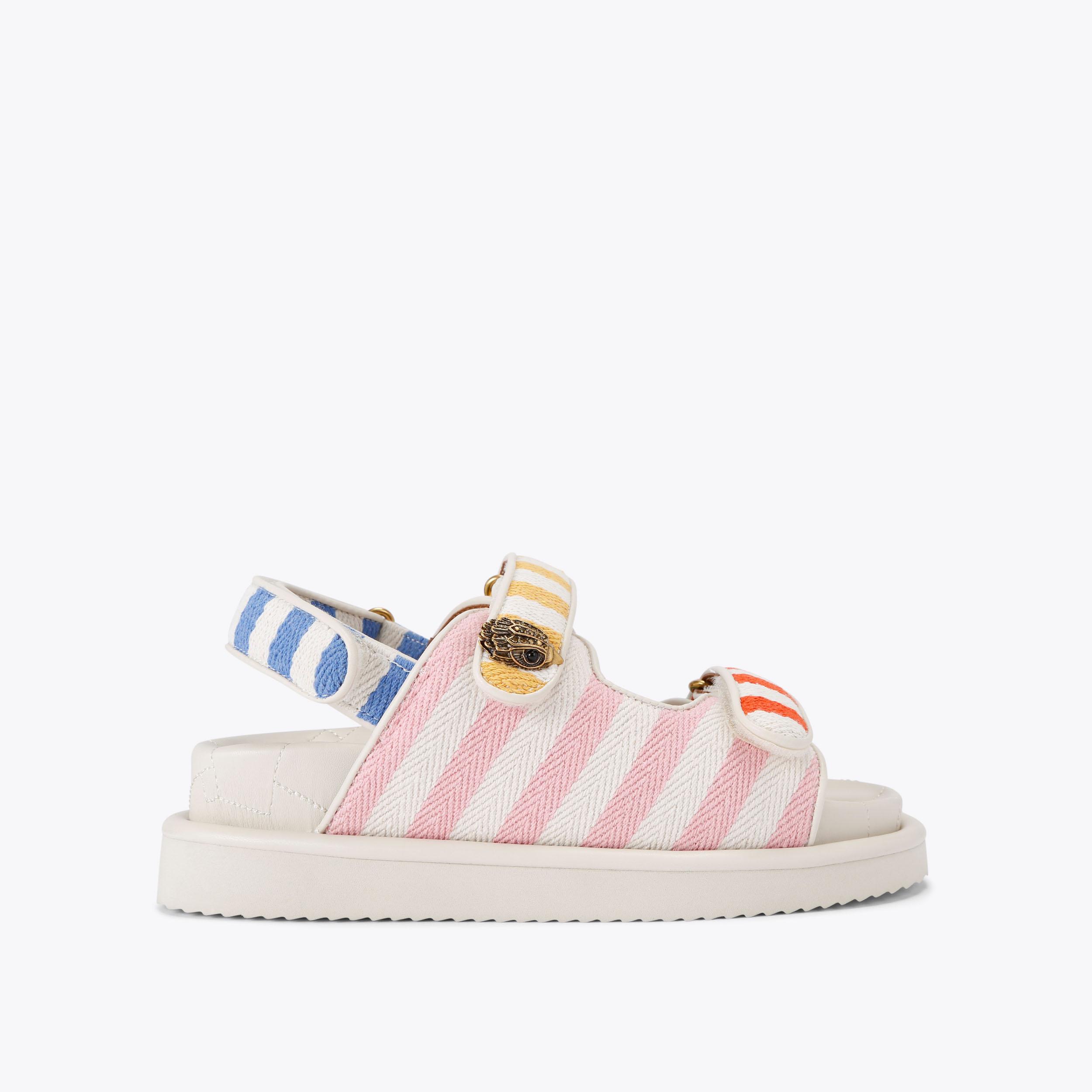 ORSON Canvas Rainbow Stripe Sandal by KURT GEIGER LONDON
