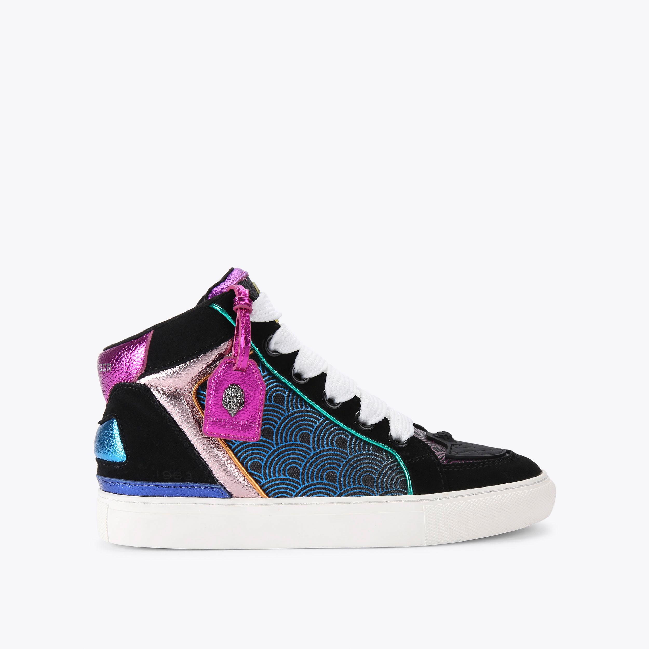 Women's black slip on high top sneakers sales