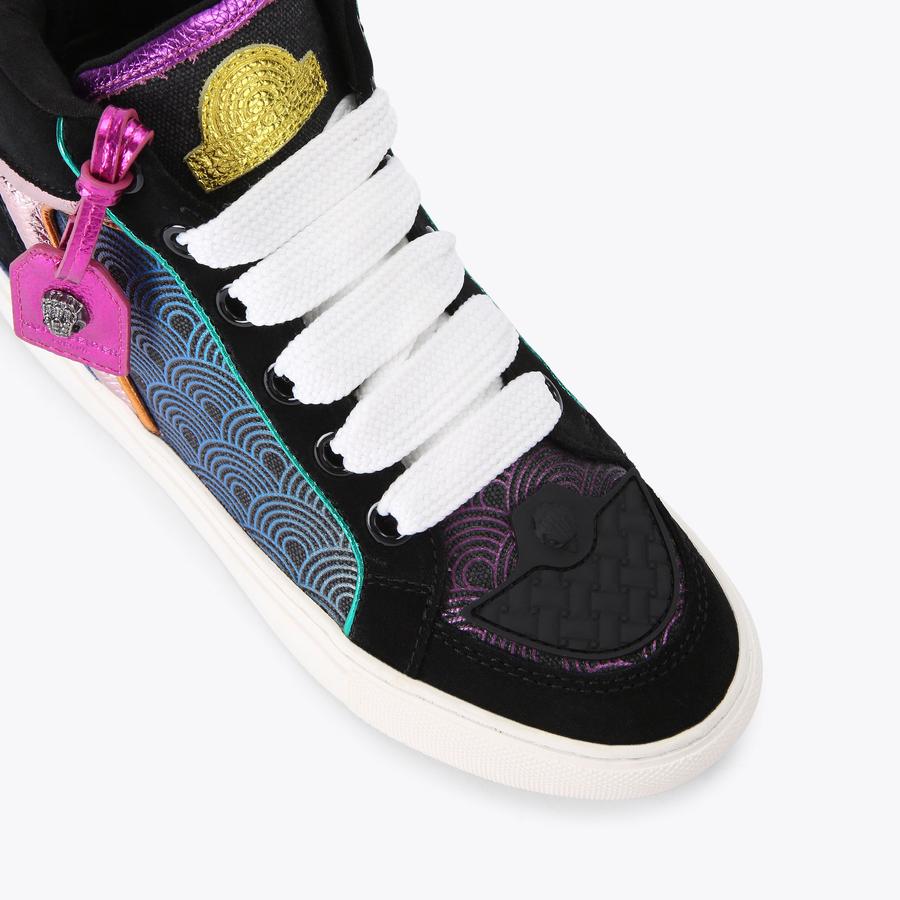 Black and purple high tops best sale