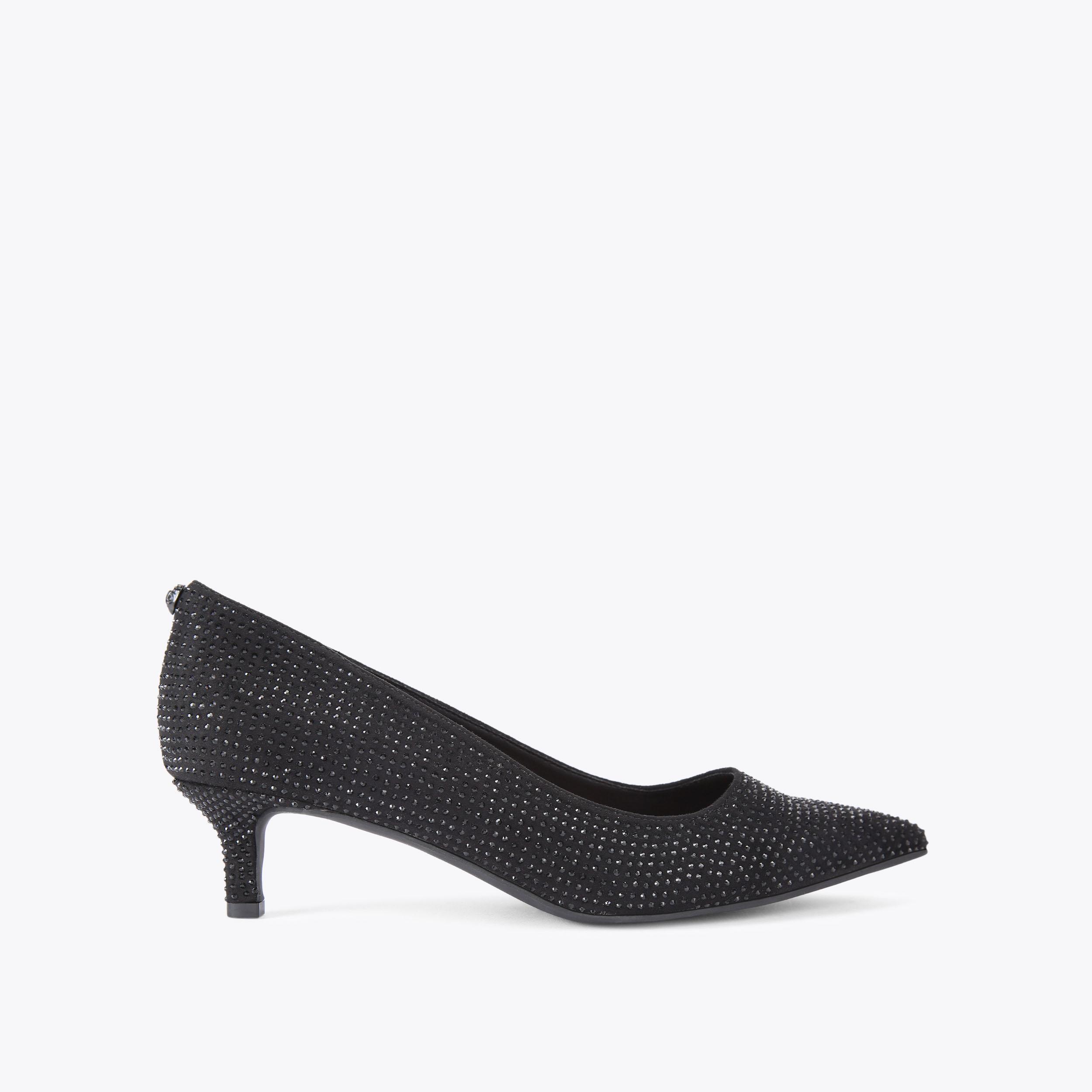 KENSINGTON FLEXI 45 Black Microsuede Court Heel by KURT GEIGER LONDON