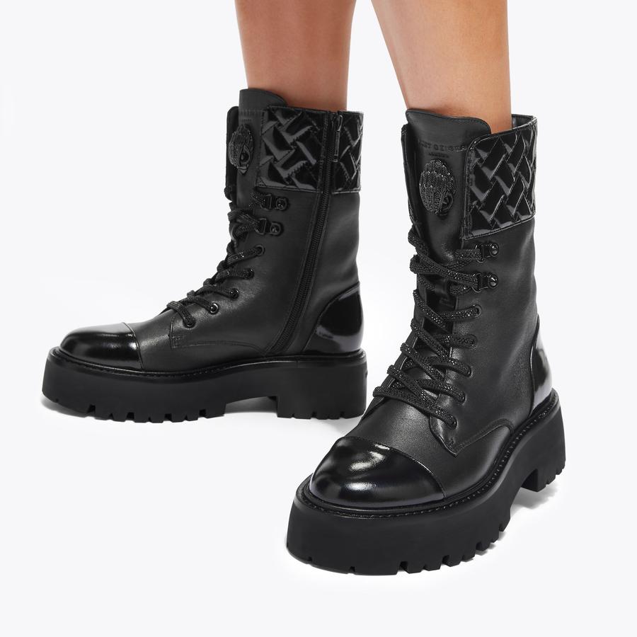 Kg by kurt geiger military lace up boots black store