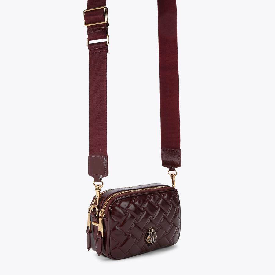 2ZIP KENSINGTON CAMERA E Wine Patent Camera Bag by KURT GEIGER LONDON
