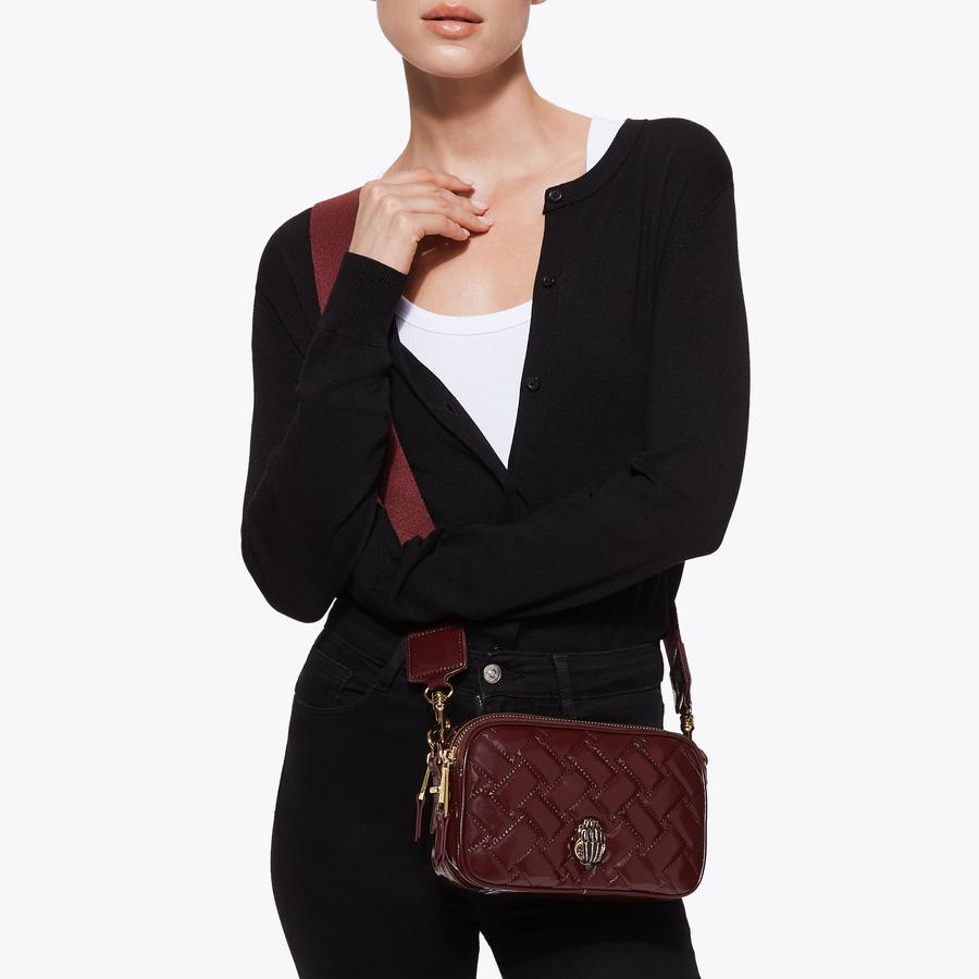 2ZIP KENSINGTON CAMERA E Wine Patent Camera Bag by KURT GEIGER LONDON