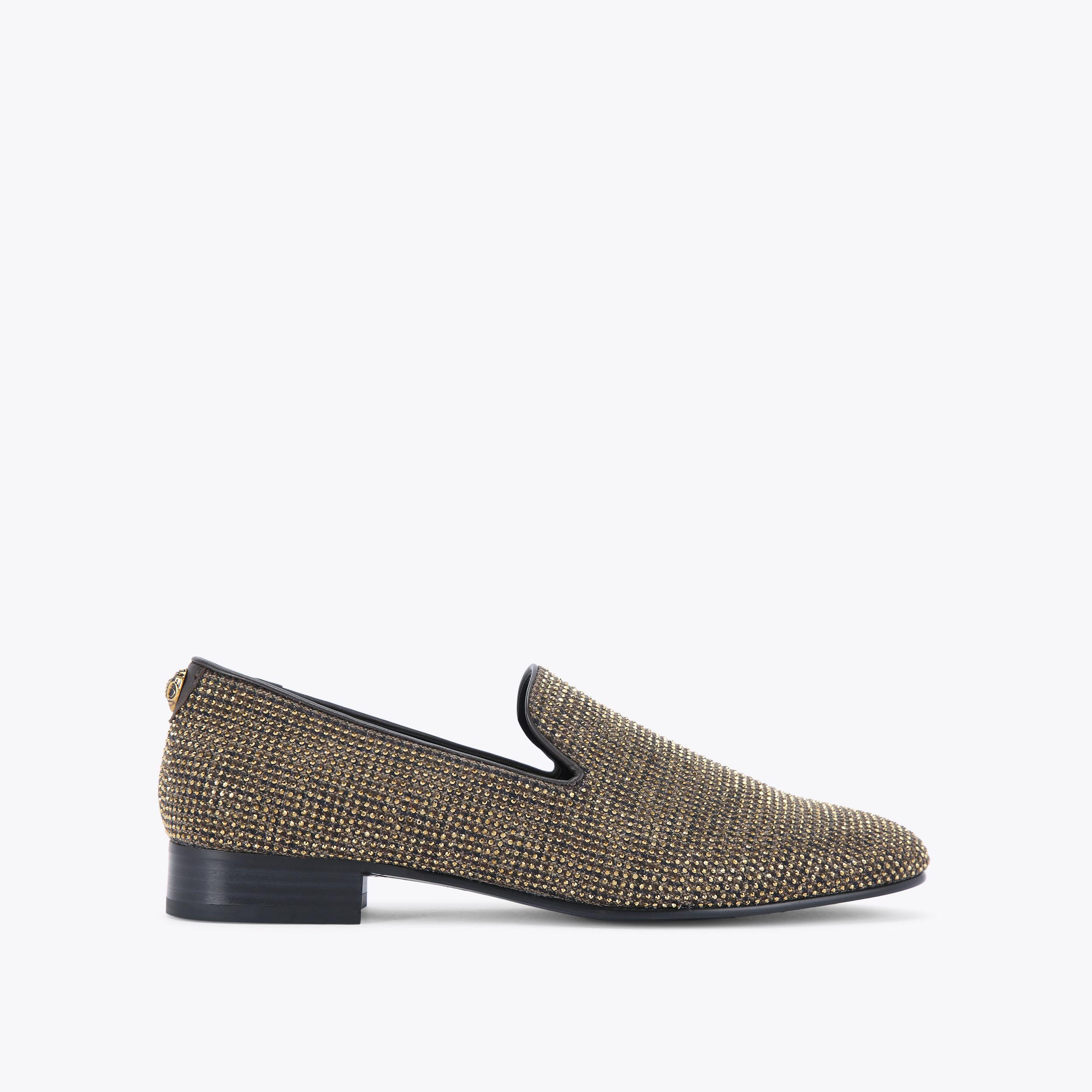 Black and gold dress loafers sale