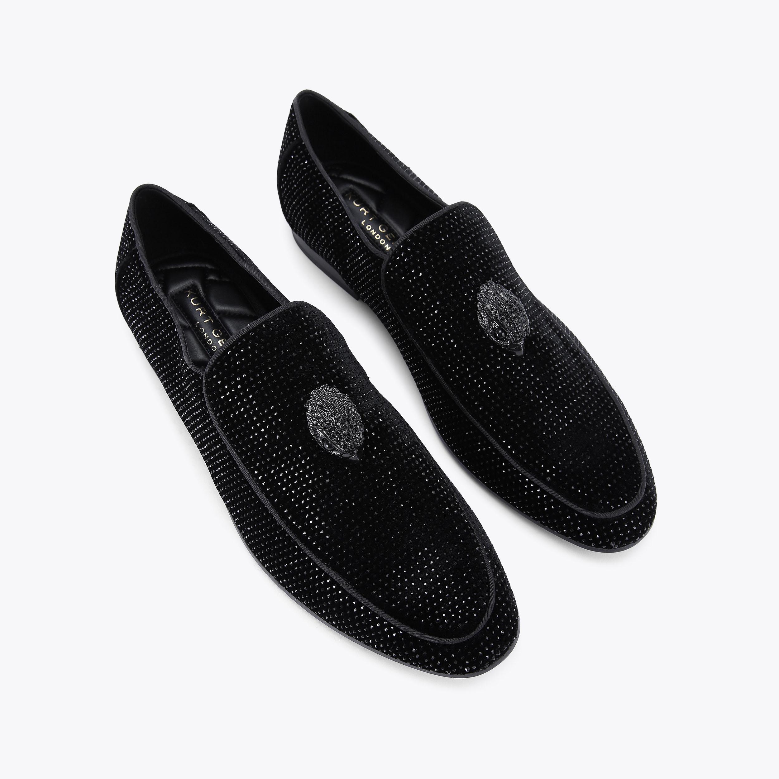 HUGH EAGLE Black Crystal Slip On Loafer by KURT GEIGER LONDON
