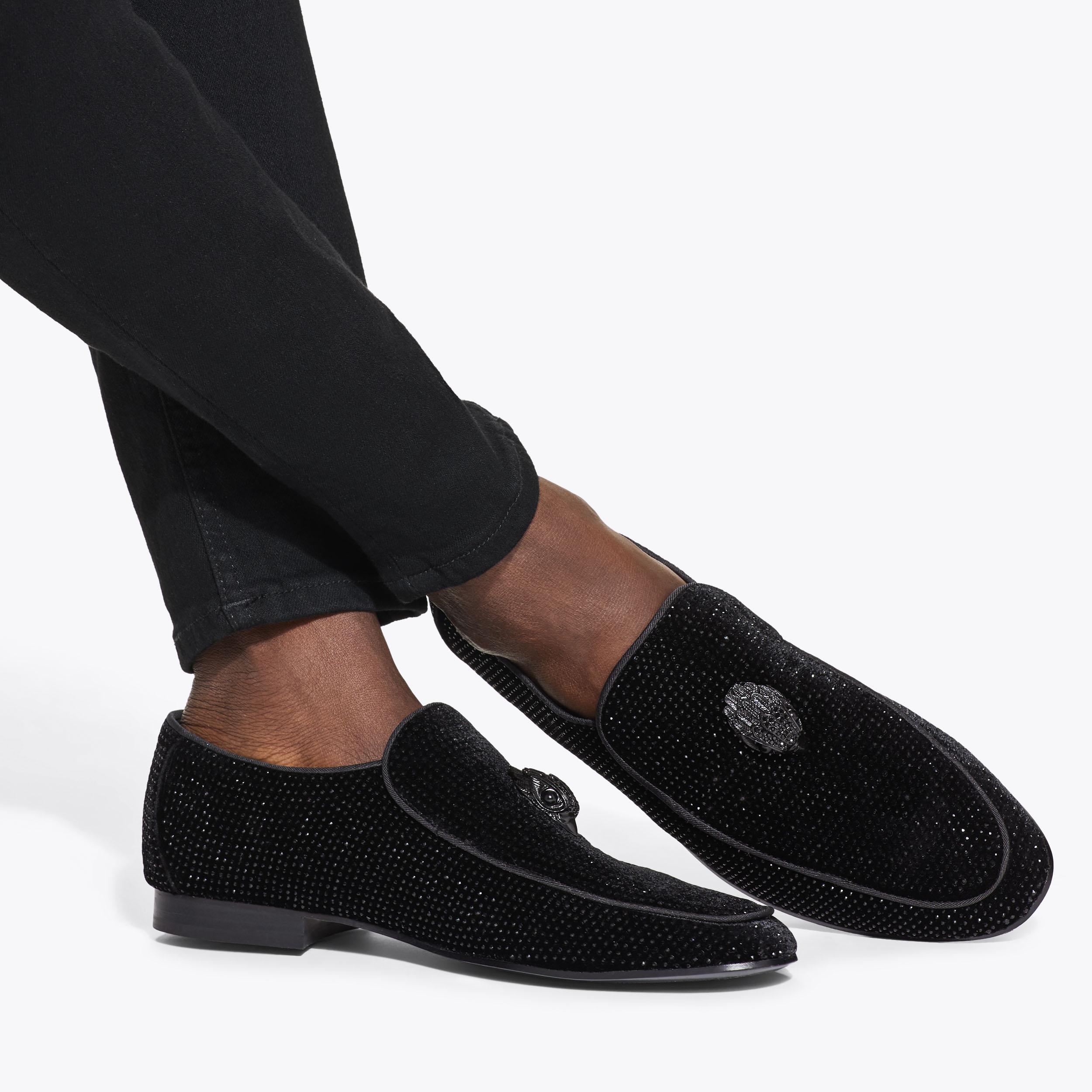 HUGH EAGLE Black Crystal Slip On Loafer by KURT GEIGER - Main Image