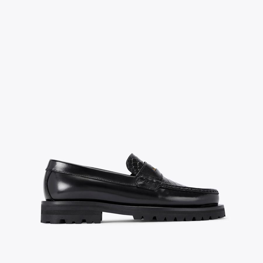 LUIS CLEAT LOAFER Black Snake Loafer by KURT GEIGER LONDON