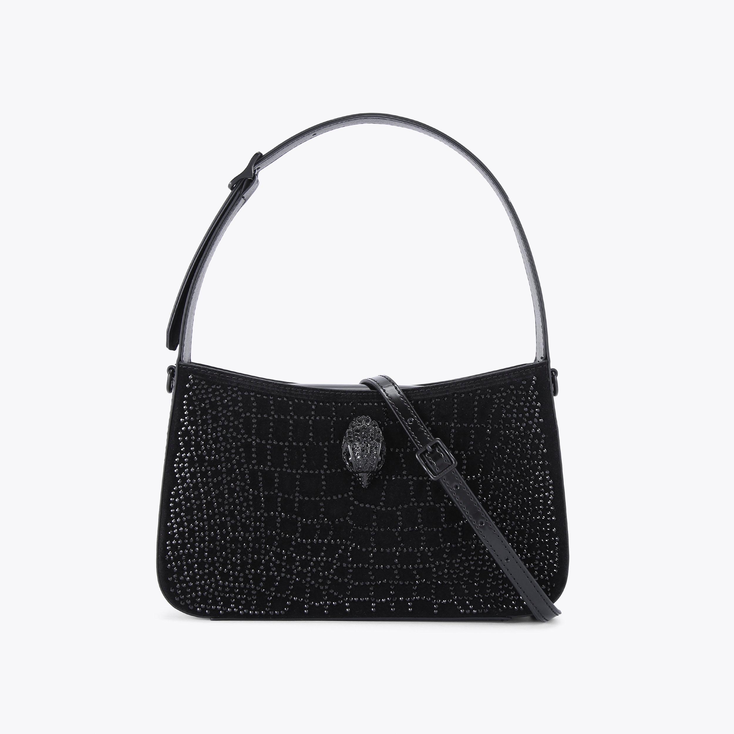 MINI BOND SHOULDER BAG DR Black Sequin Shoulder Bag by KURT GEIGER LONDON