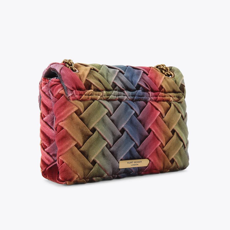 VELVET MINI KENSINGTON Velvet Ombre Fabric Cross Body Bag by