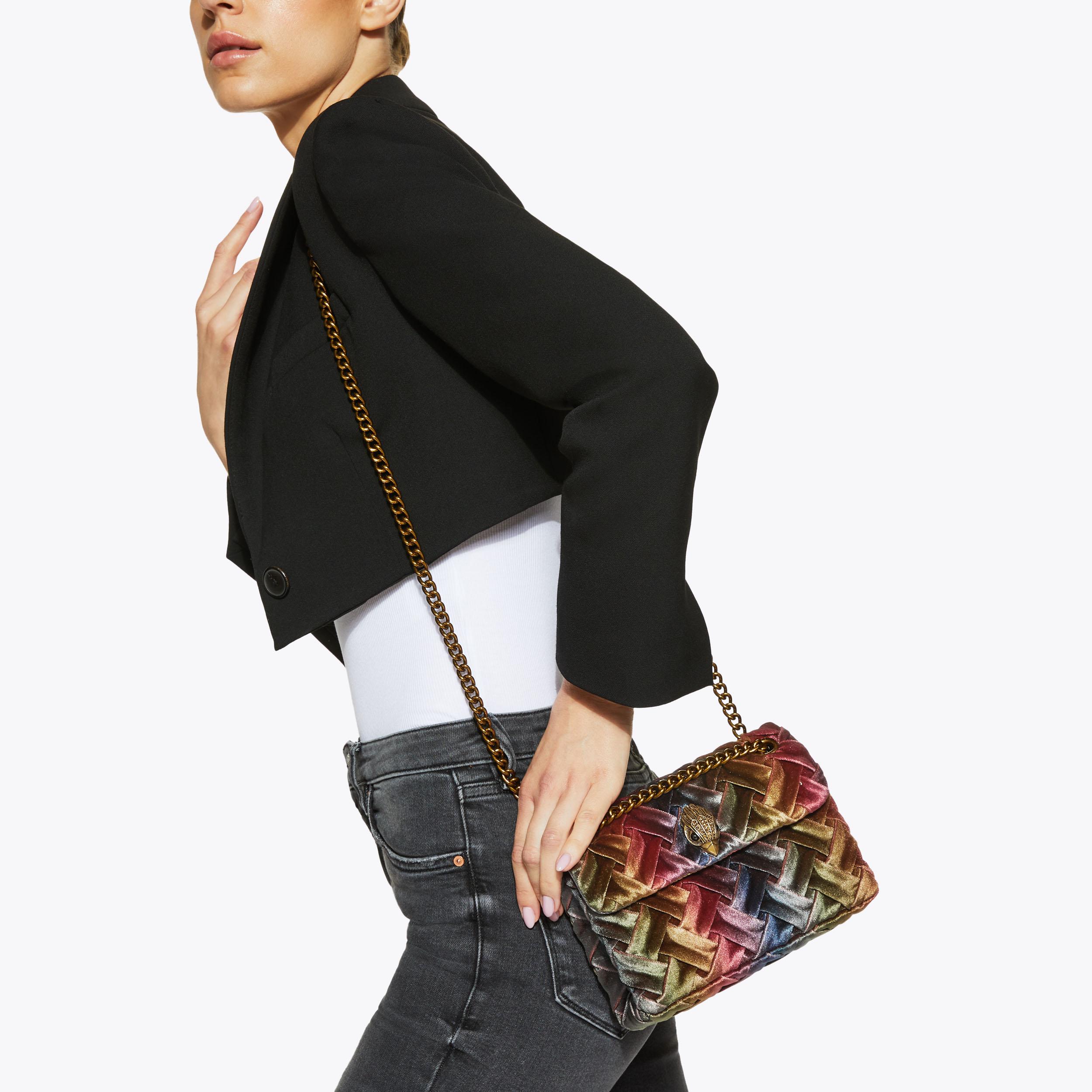 VELVET MINI KENSINGTON Velvet Ombre Fabric Cross Body Bag by KURT